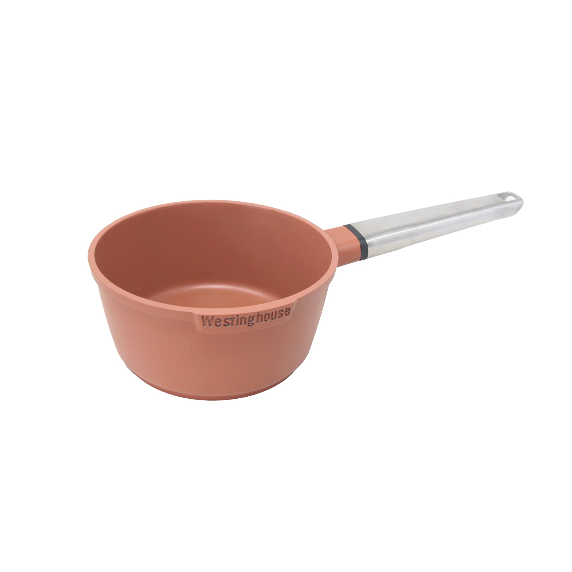 قابلمه وستینگهاوس سری PERFORMANCE - ظرف شیر 18 سانتی‌متری القایی - قابلمه کوچک برای همه انواع اجاق‌ها و قابل اجاق گاز - دسته لمسی خنک ساخته شده از فولاد ضد زنگ - قرمز (WCSP0095N18OR)