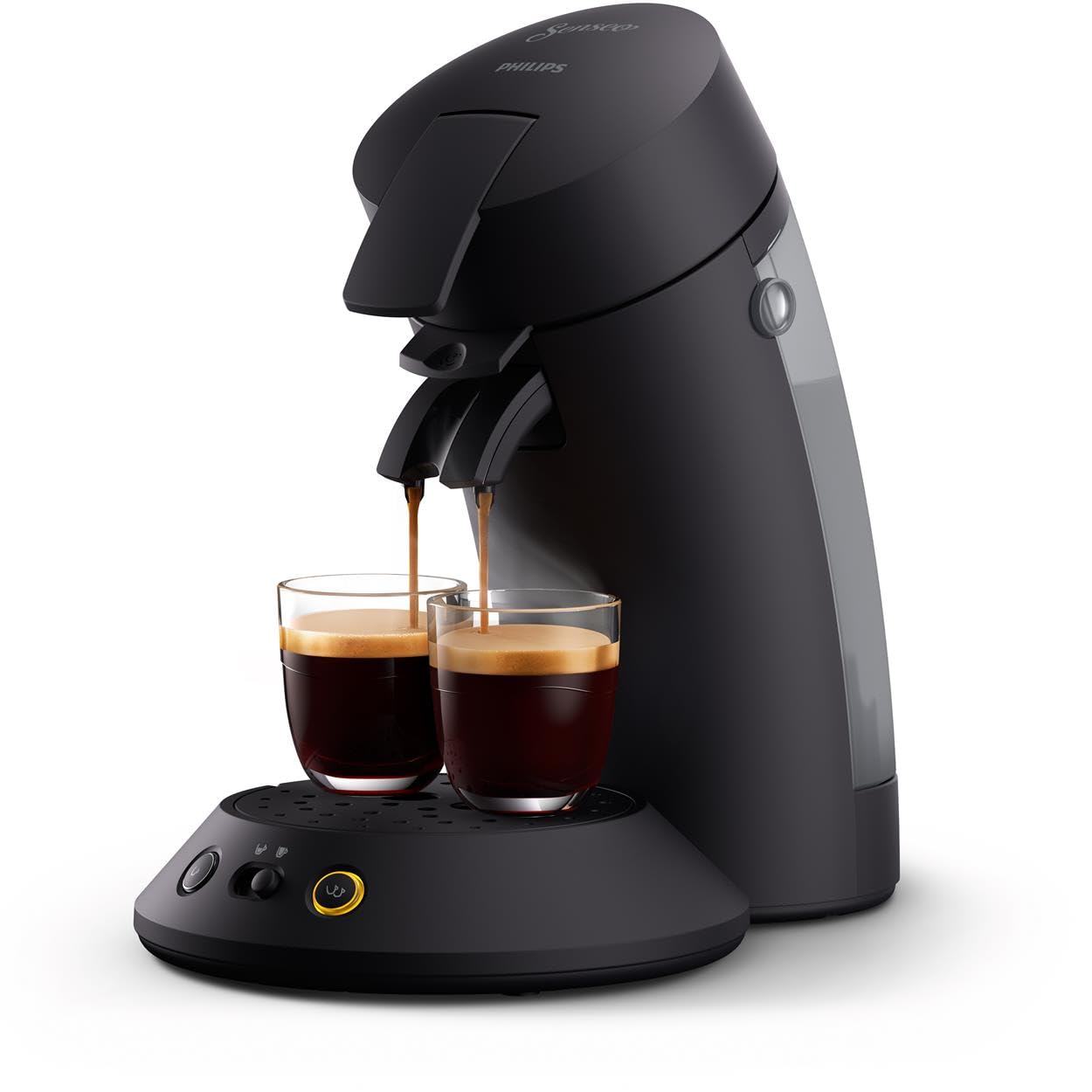 قهوه ساز فیلیپس PHILIPS Senseo Original Plus - انتخاب قدرت قهوه، فن آوری Coffee Boost، سازگار با محیط زیست، عملکرد دو فنجان، مخزن آب 0.7 لیتری، گرمایش سریع، کرم مخملی (CSA210/60)