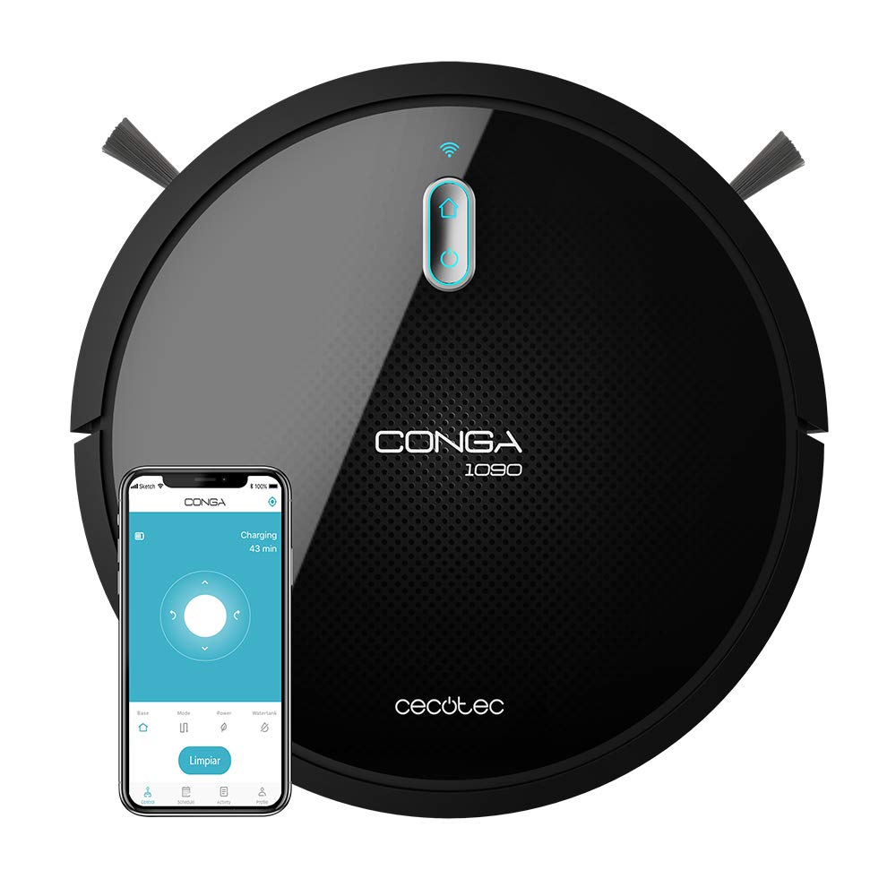ربات جاروبرقی Cecotec Conga 1090 متصل است. 4 در 1، APP، دستیار صوتی الکسا و Google Assistant، 6 حالت تمیز کردن، برس برای موهای حیوانات خانگی، حالت توربو روی فرش، قابل برنامه ریزی 24/7