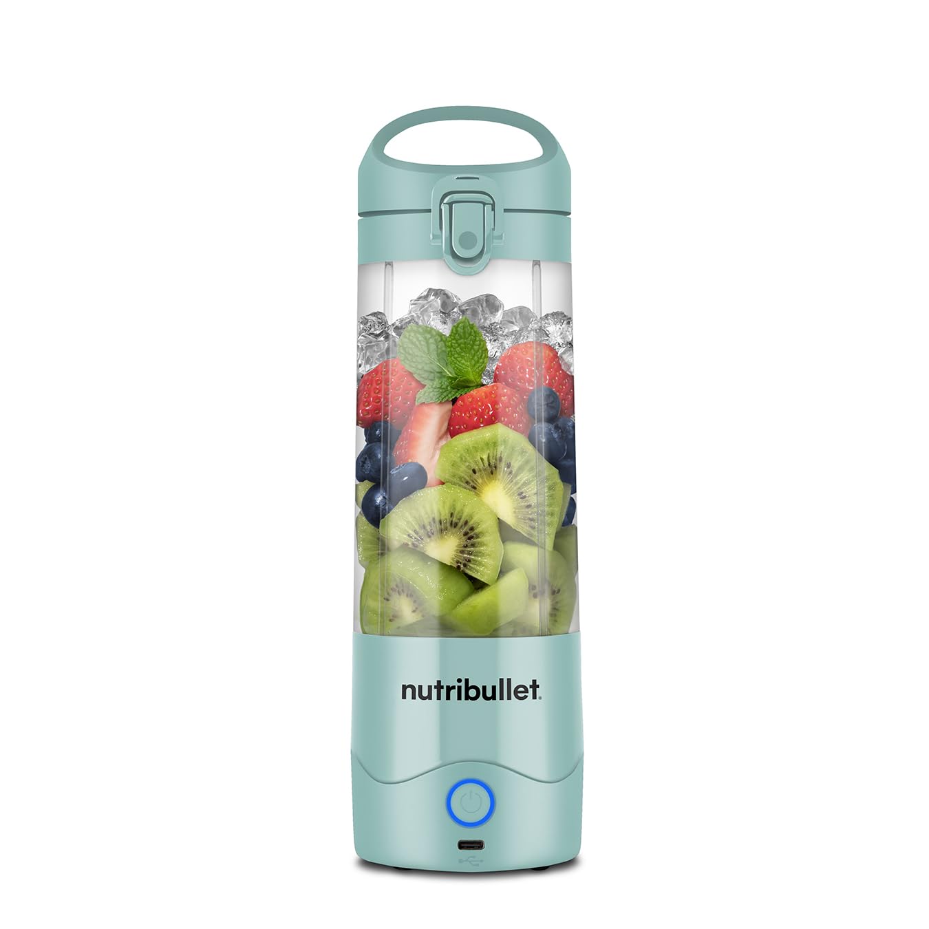 اسموتی ساز قابل حمل نوتری‌ بولت آمریکا nutribullet Tragbarer لیوان ۴۷۵ میلی لیتری درب To-Go کابل شارژ USB-C