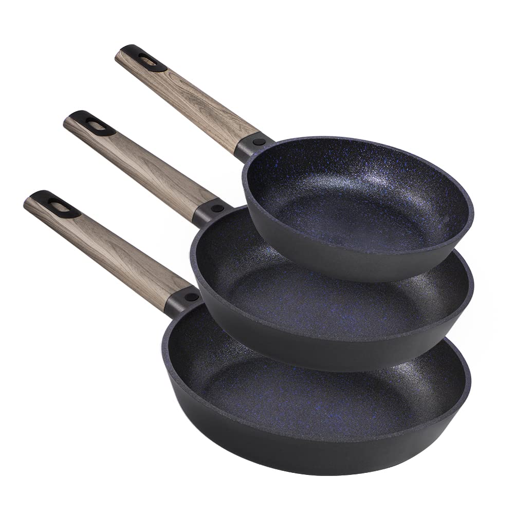 سرویس ماهیتابه سکوتک اسپانیا Cecotec Sartenset Polka Excellence 20-24-28 Force، قطر 20-24-28 سانتی‌متر، آلومینیوم ریخته‌گری شده، روکش نچسب، مناسب برای انواع اجاق گاز و قابل شستشو در ماشین ظرفشویی