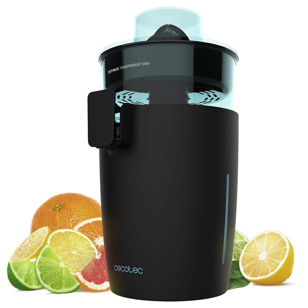 آبمیوه گیری برقی مرکبات Cecotec TowerAdjust Easy - قدرت 350 وات، فیلتر تنظیم کننده پالپ، دو مخروط قابل جابجایی در اندازه های مختلف، درام بدون BPA، ظرفیت 0.5 لیتر. (فولاد ضد زنگ)