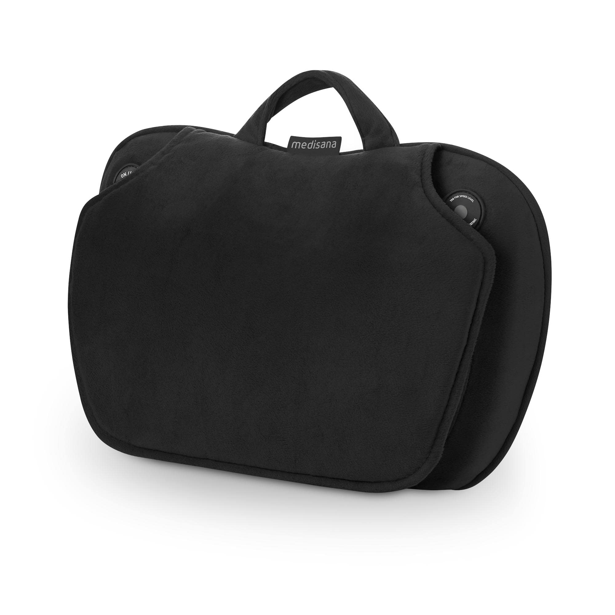 بالشتک ماساژ شیاتسو مدیسانا MC 850 با عملکرد حرارتی، 2 سطح سرعت، عملکرد نور قرمز، دارای بالشتک انعطاف‌پذیر برای گردن، شانه‌ها، کمر و پاها، دسته حمل + بالشتک