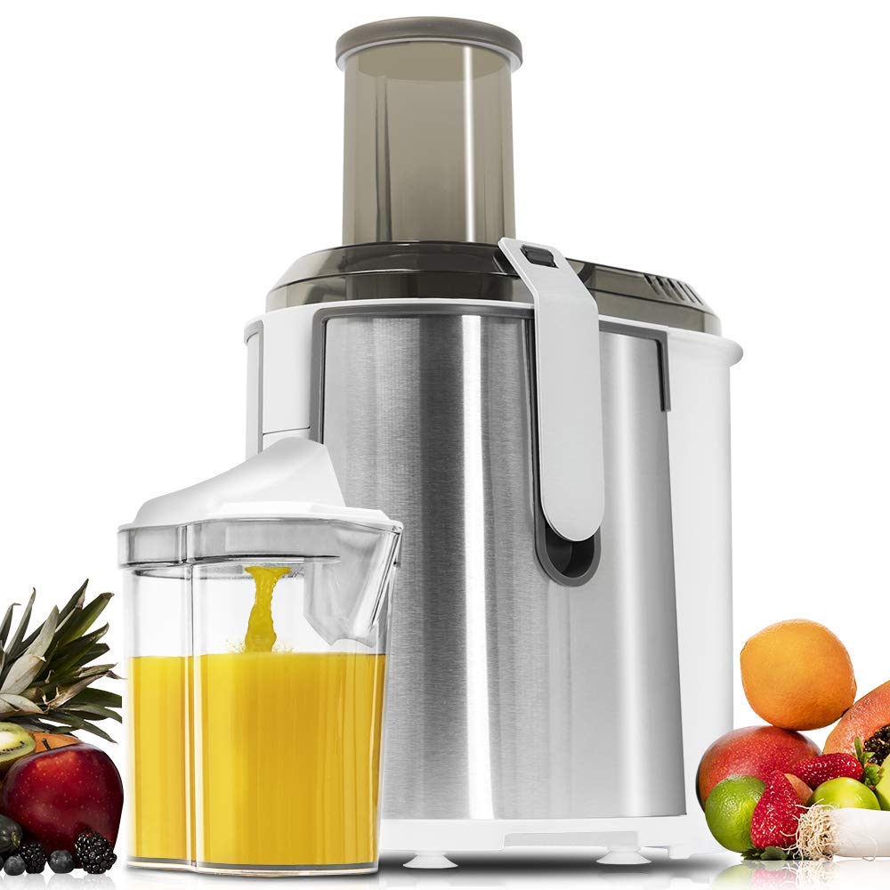 Cecotec Orbital Juicer StrongTitanium 19000 XXL برای میوه و سبزیجات. 19000 دور در دقیقه، 1300 وات، کانال پرکننده XXL (75 میلی متر)، دیسک با پوشش تیتانیوم، 2 سرعت و بدون BPA