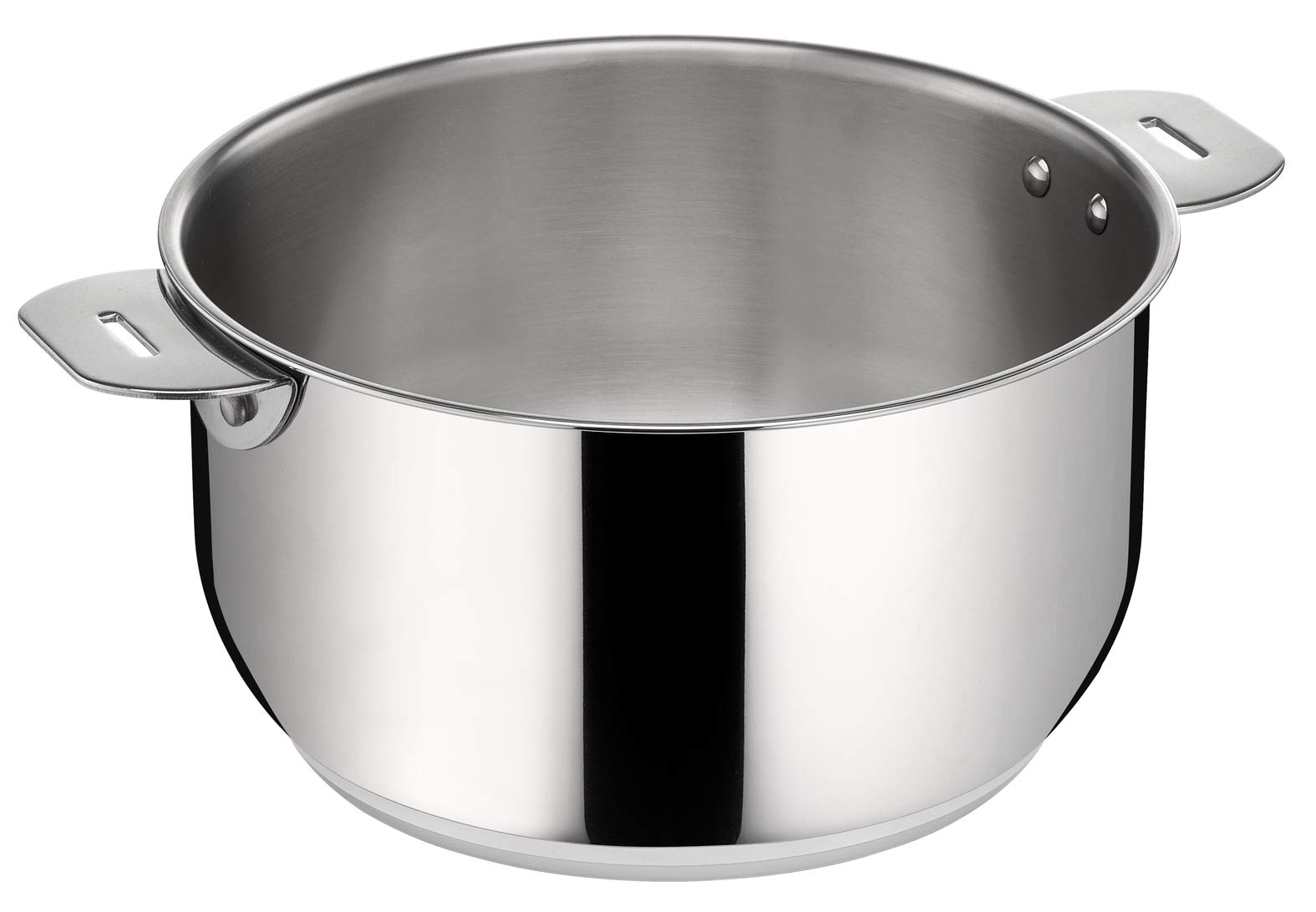 ظرف کاسرول لاگوستینا سالواسپازیو، از جنس استیل ضد زنگ 18/10، قطر 18 سانتی‌متر، مناسب برای انواع اجاق گاز و فر تا دمای 250 درجه سانتی‌گراد، قابل چیدن روی هم و کم‌جا، دارای کفی 3 لایه لاگوترم