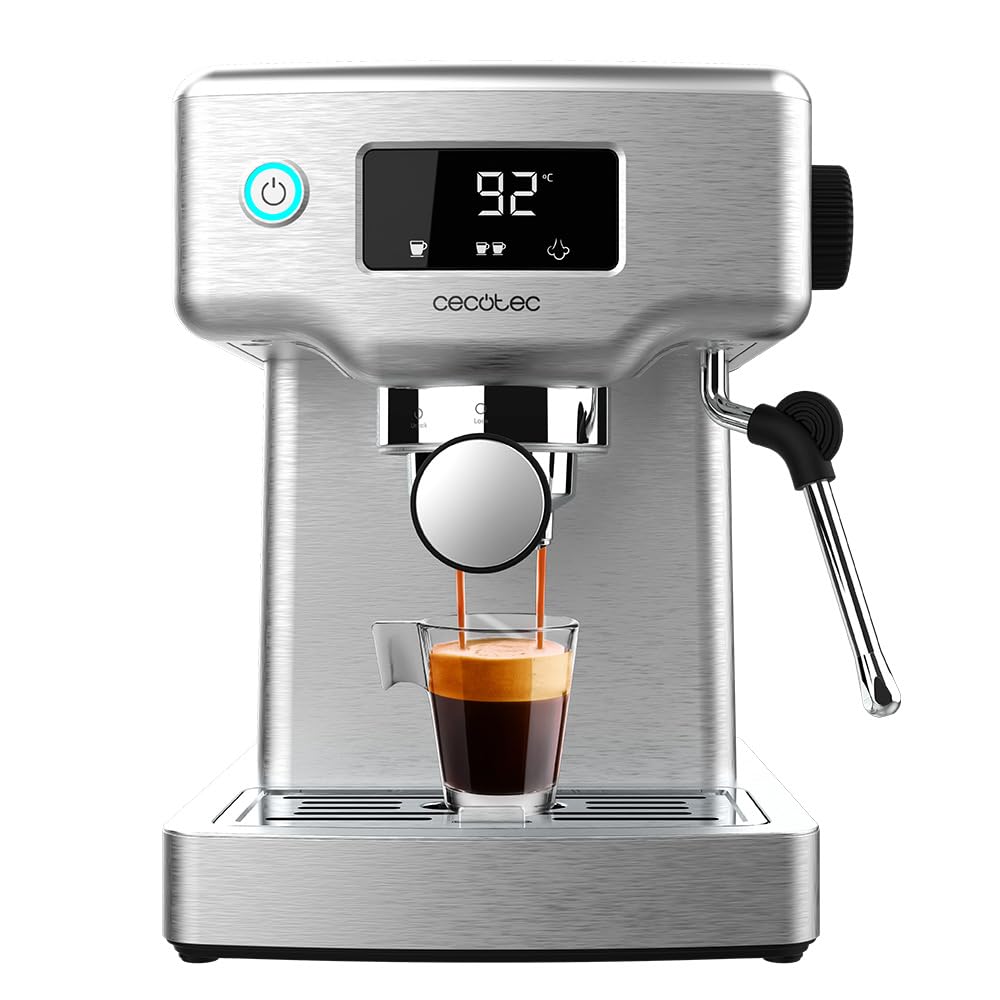 اسپرسو ساز سکوتک اسپانیا Cecotec Power Espresso 20 Barista Compact، 1465 وات، ترموبلاک، 20 بار، اواپراتور، 2 فنجان قهوه، مخزن آب 1.8 لیتری قابل جدا شدن، سینی گرم کننده فنجان