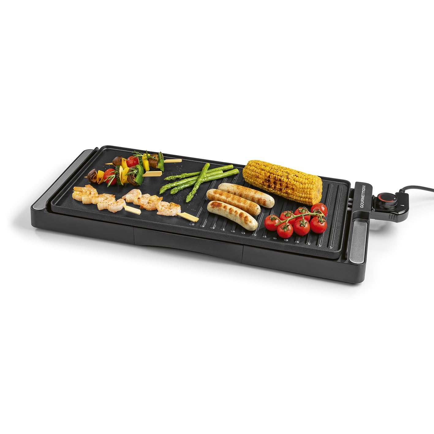 گریل رومیزی برقی گورمت‌ مکس آلمان  GOURMETmaxx گریل برقی بدون دود ۲۲۰۰ وات صفحه گریل با ۲ سطح گریل و روکش نچسب