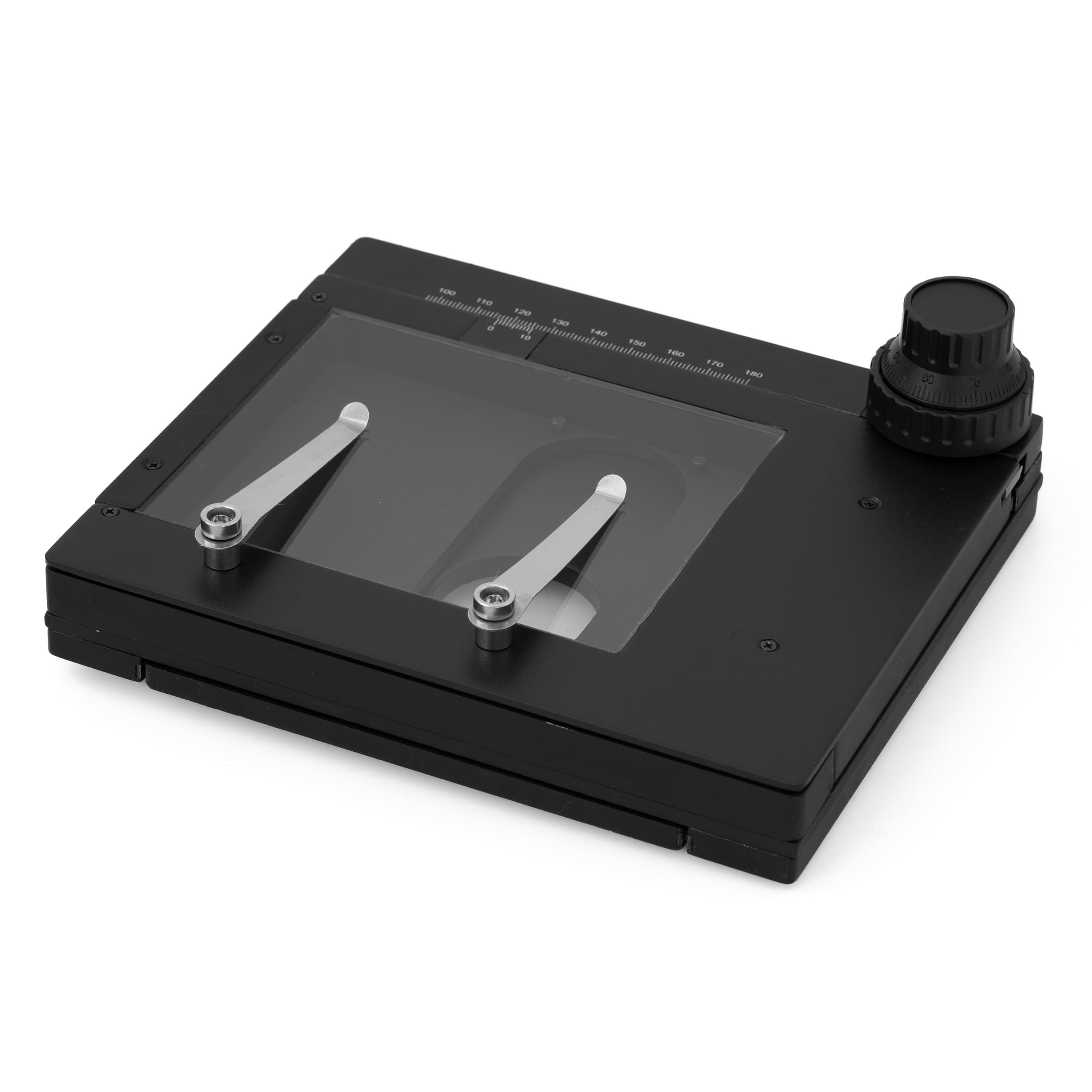 پایه متقاطع Bresser برای استریومیکروسکوپ‌ها ۹۵ میلی‌متری با حرکت ورنیه XY برای موقعیت‌یابی دقیق جسم