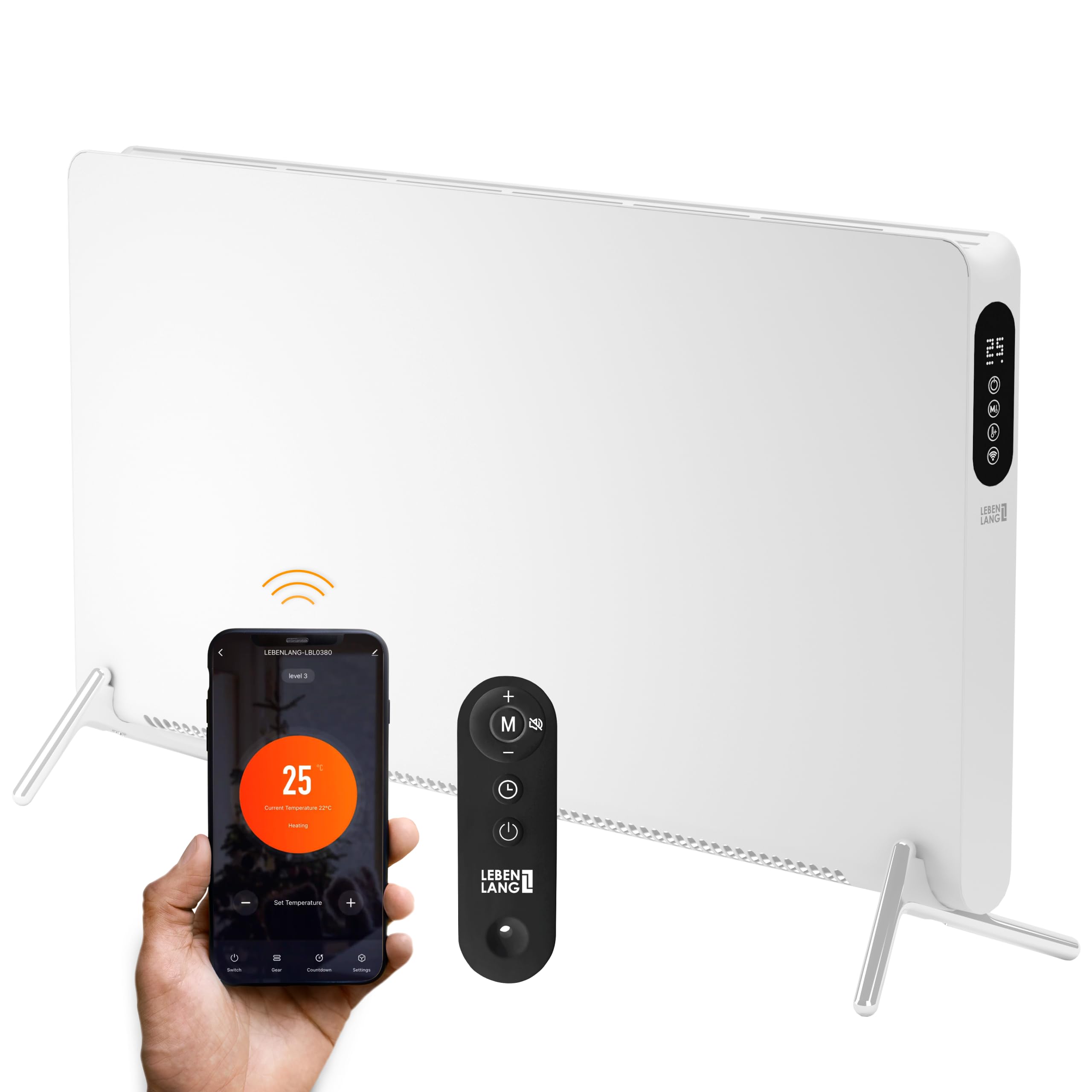 بخاری برقی رادیاتور لبن لانگ آلمان مادام العمر - شامل. وای فای و برنامه، کنترل از راه دور I کف و دیوار نصب شده I بخاری برقی کنوکتور دیواری I رادیاتور بخاری کنوکتور برقی حمام
