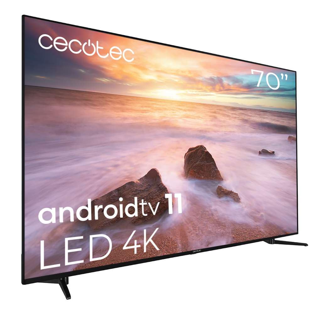 تلویزیون ال‌ای‌دی هوشمند سکوتک اسپانیا 70 اینچ Cecotec سری A2 مدل ALU20070. کیفیت 4K UHD، اندروید 11، بدون قاب، MEMC، دالبی ویژن و دالبی اتموس، HDR10، 2 بلندگوی 10 واتی، مدل 2023