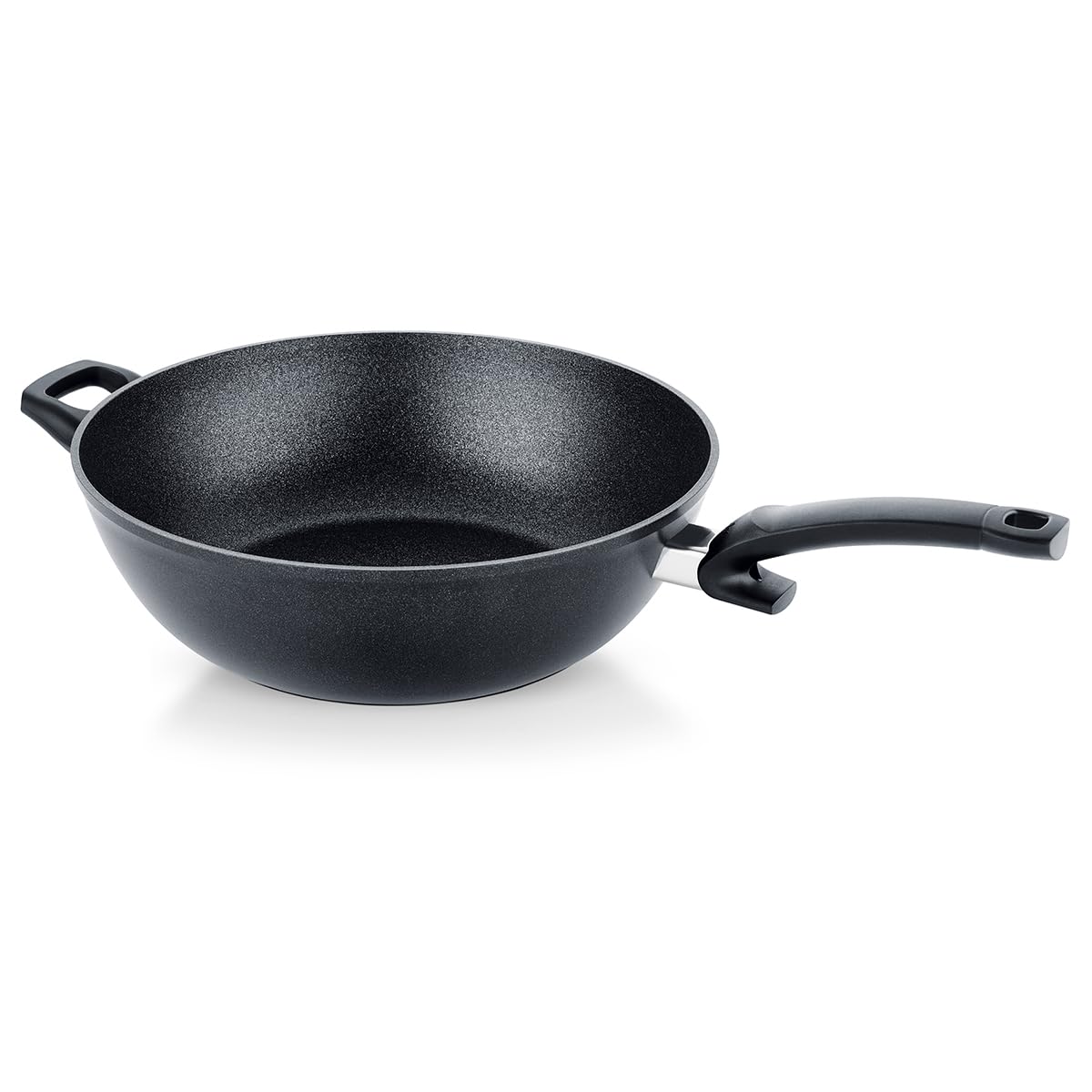 ماهیتابه ووک فیسلر Fissler Adamant / ووک آلومینیومی، تابه سرو (Ø 32 سانتی متر - 6 لیتر)، روکش شده، نچسب، لبه بلند، مقاوم در برابر خش - القایی، مشکی