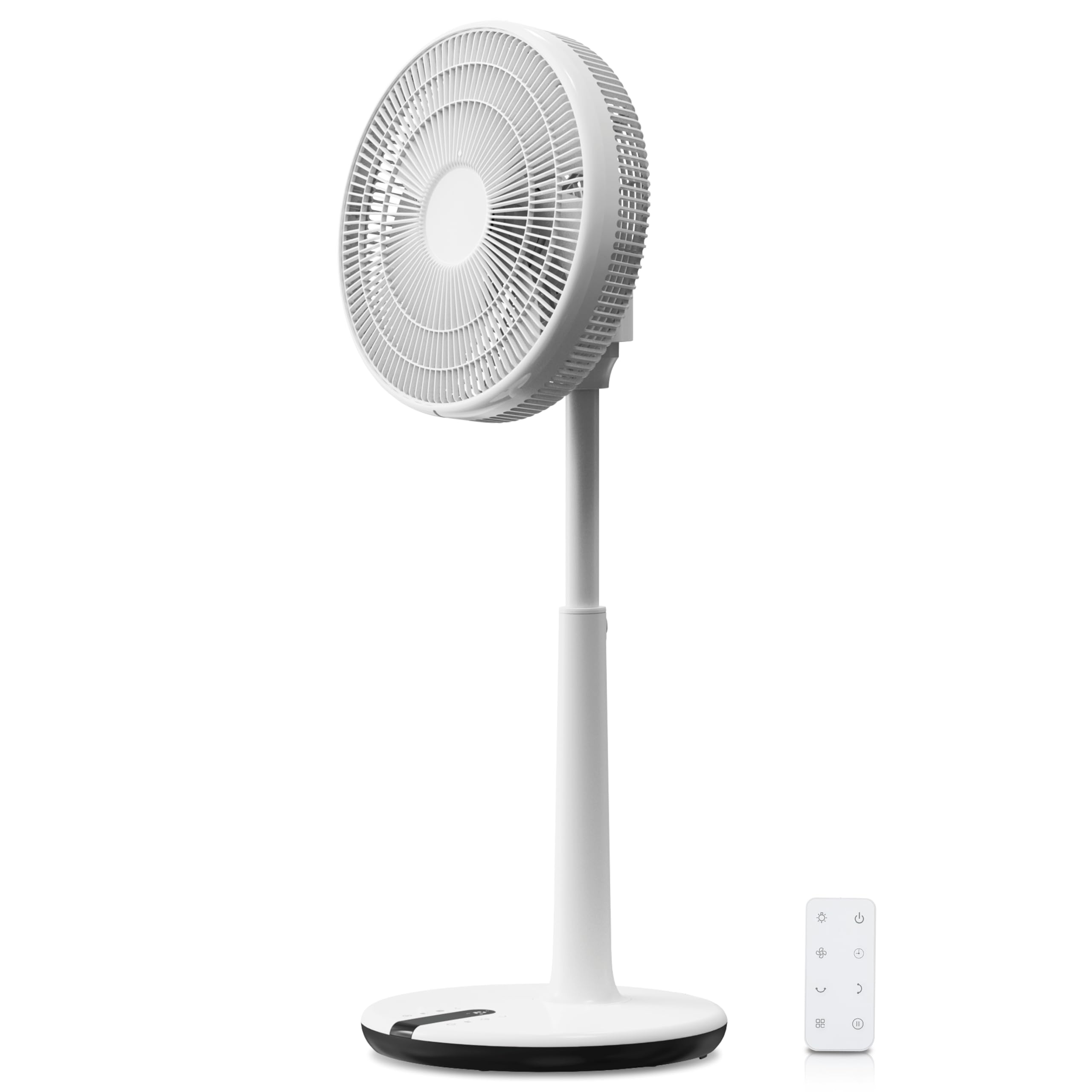 پنکه بی صدا کلامر آلمان فن سه بعدی، پنکه پایه DC فوق العاده بی صدا با کنترل از راه دور، 12 سطح سرعت، حالت خواب و اکو، نوسان خودکار عمودی و افقی، تایمر 8 ساعت، سفید