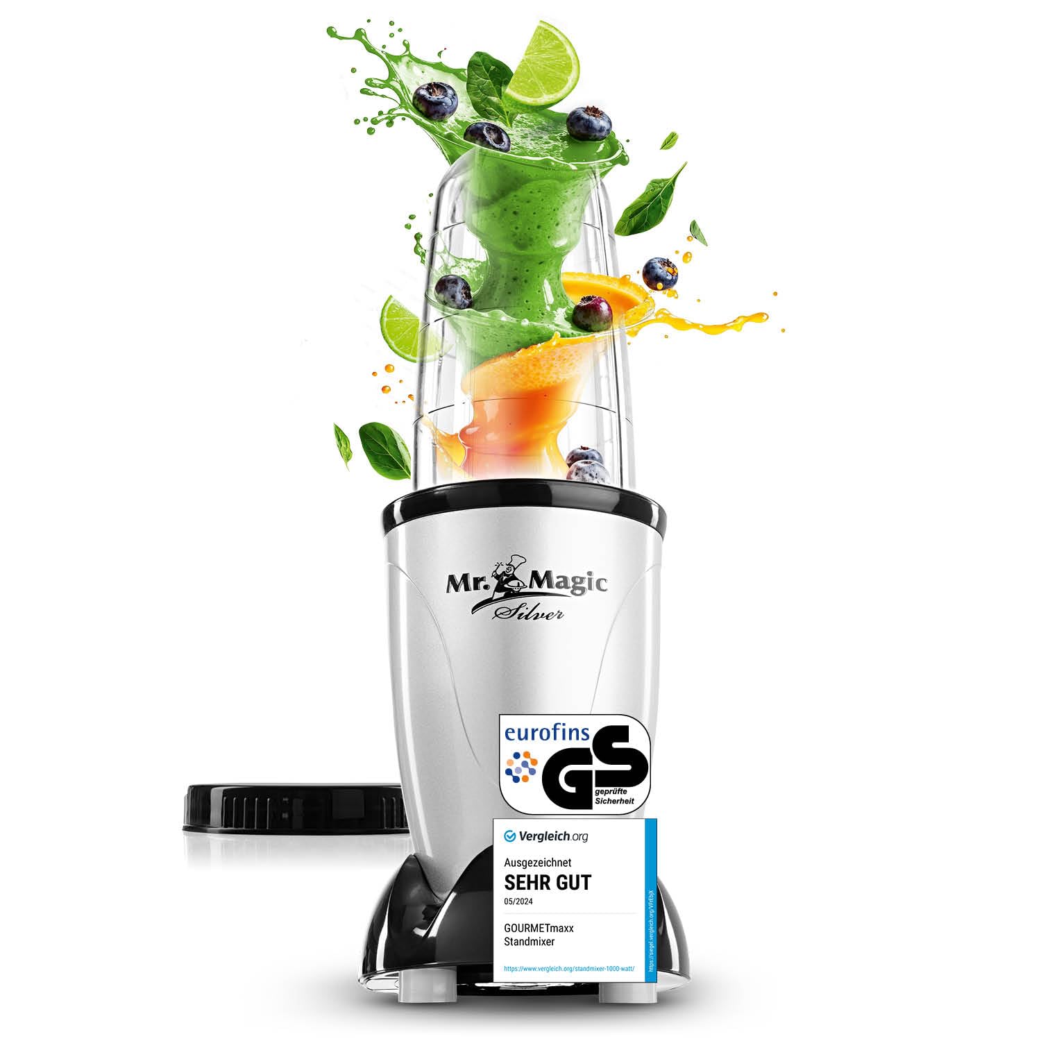 اسموتی ساز گورمت‌ مکس آلمان GOURMETmaxx آقای مجیک درب ضد هوا مجموعه M نقره‌ای