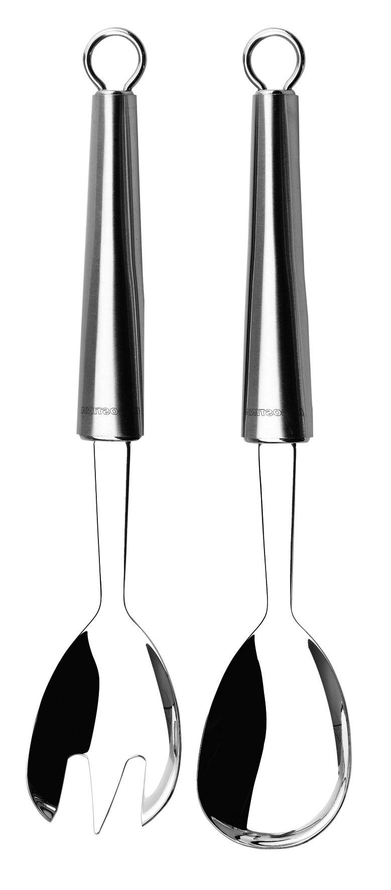 کفگیر و چنگال سالاد لاگوستینا ایتالیا ظروف آشپزخانه استیل ضد زنگ لاگوستینا 12335510100، سرویس سالاد 2 تکه