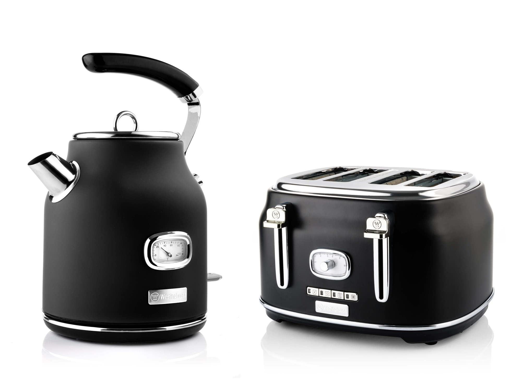 توستر و کتری وستینگهاوس آمریکا  Westinghouse‎‎ ‎‎WES04 لیتری 1.7 ، فیلتر رسوب آهک و محافظ در برابر گرمای بیش از حد، توستر چهار شیار با گرم کن و سینی خرده نان