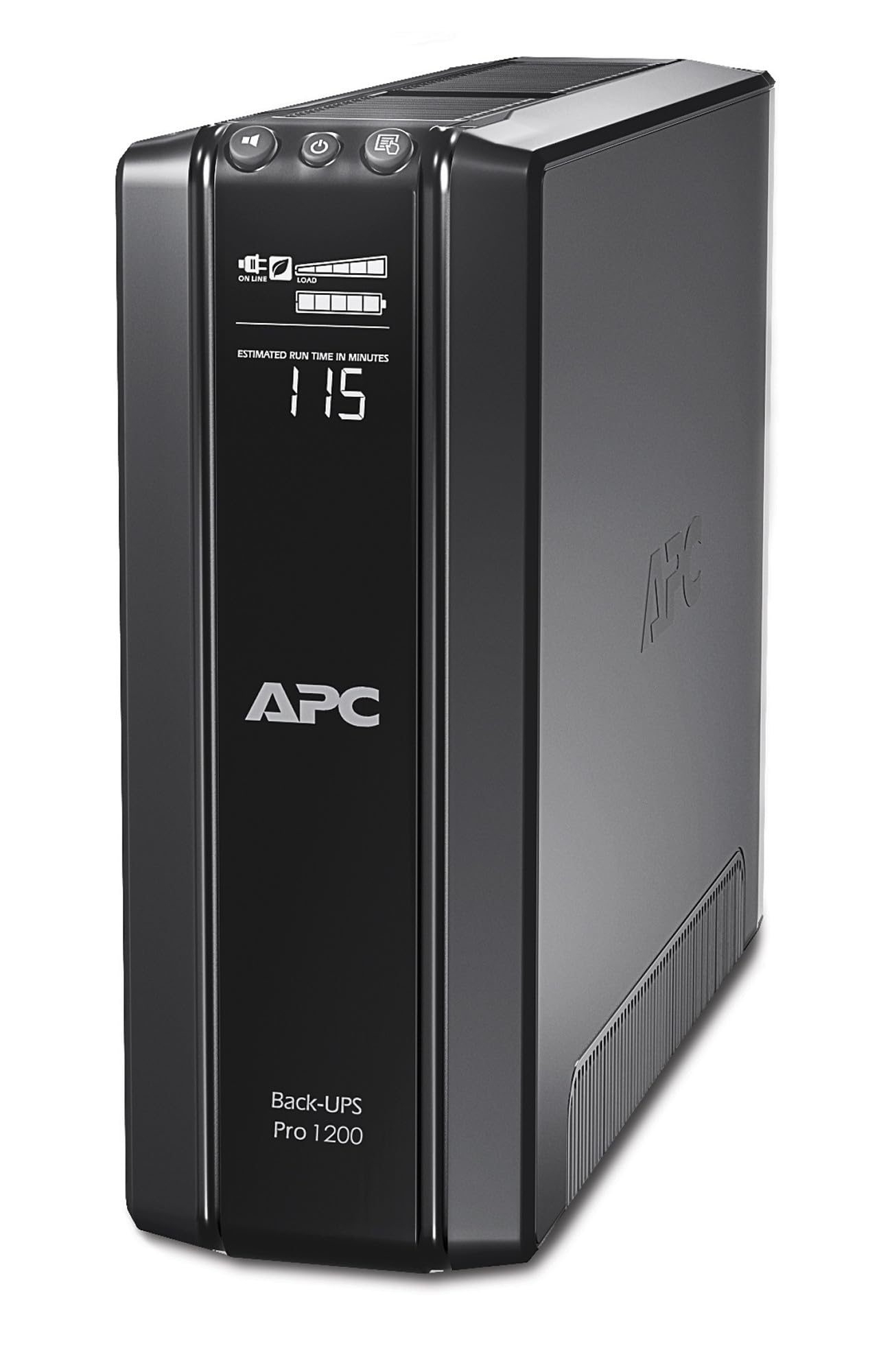 یو پی اس APC Back UPS PRO 1200VA - BR1200G-GR - شامل ۱۵۰،۰۰۰ یورو بیمه حفاظت از تجهیزات (۶ پریز Schuko، عملکرد صرفه‌جویی در مصرف برق، صفحه نمایش چند منظوره) ۱۲۰۰ ولت آمپر / ۷۲۰ وات