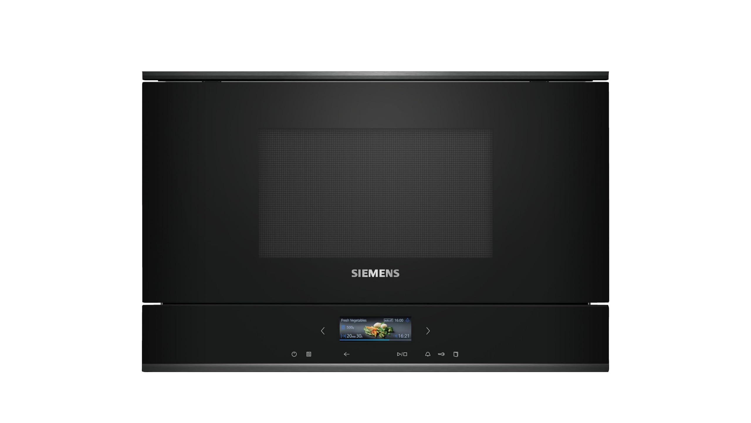 مایکروویو توکار زیمنس BF722L1B1 iQ700، cookControl7 - برنامه‌های خودکار، humidClean Plus - تمیز کردن داخلی، ایده‌آل برای نصب در ارتفاع بالا، درب گردان با باز شدن از کنار، مشکی