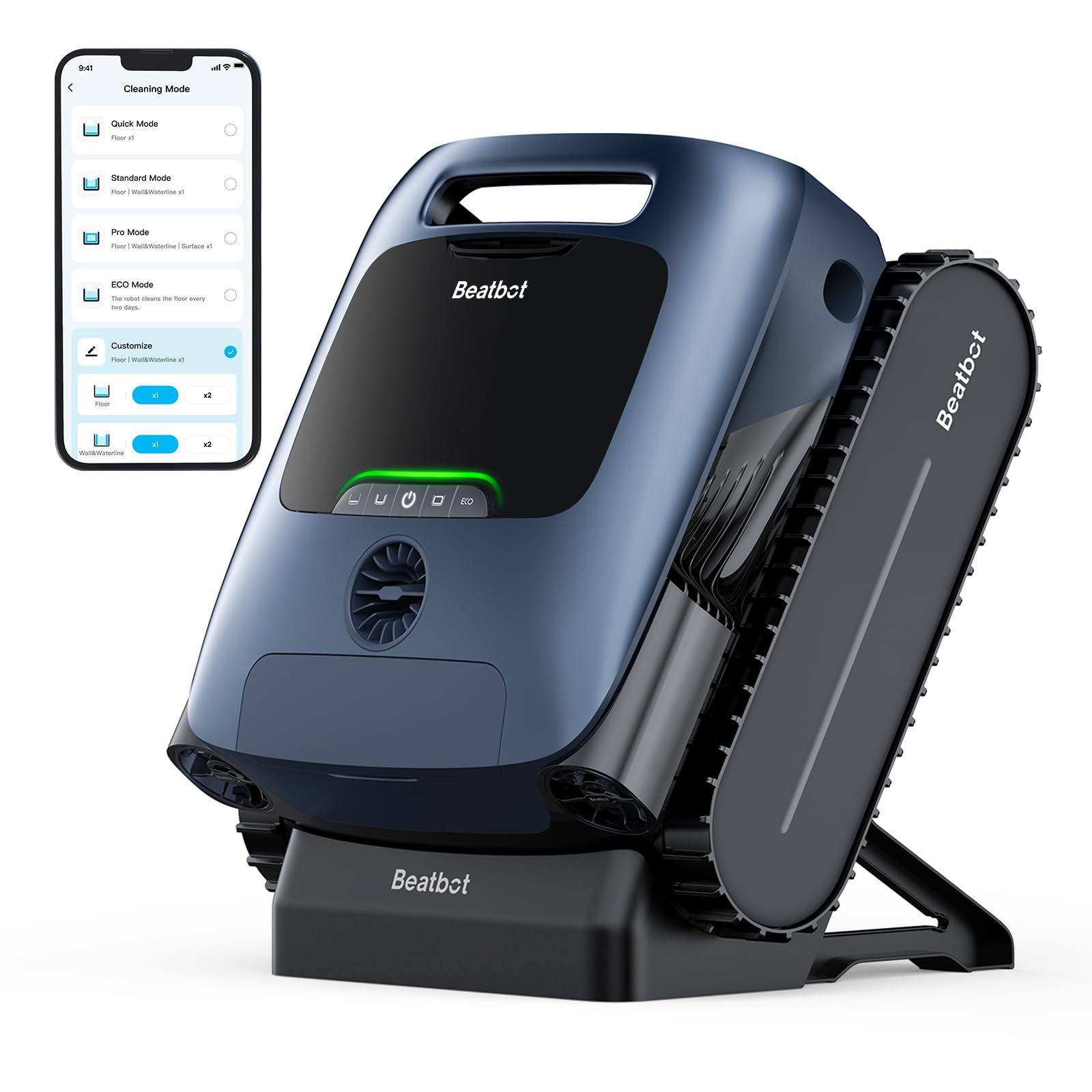 جارو ربات استخر بیت بات Beatbot AquaSense Pro، پاک‌کننده بی‌سیم استخر، شفاف‌کننده آب، تمیزکننده سطح آب، عملکرد پارکینگ سطحی، 305 متر مربع