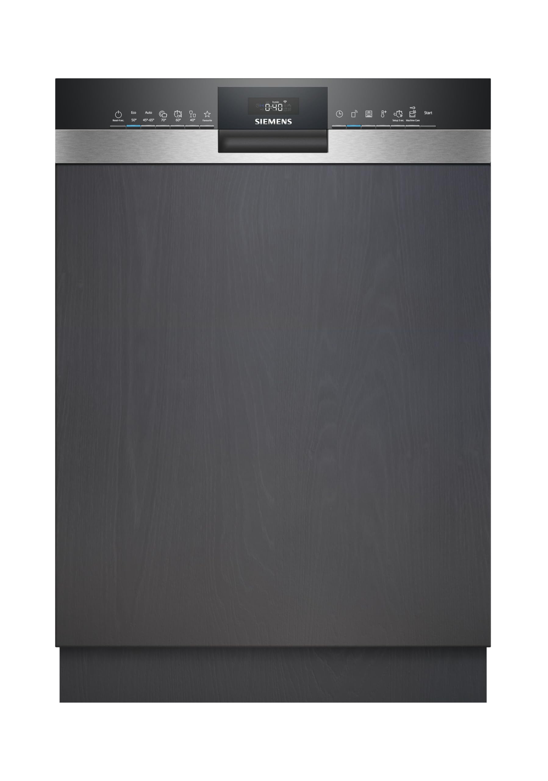 ماشین ظرفشویی نیمه‌یکپارچه هوشمند زیمنس SN53ES27AE iQ300، 60 سانتی‌متر، ساخت آلمان، سبد کارد و چنگال، سرعت متغیر، باز شدن خودکار درب، عملکرد بهداشتی بالا، برنامه‌های خودکار، استیل برس خورده، نیمه‌یکپارچه، کلاس انرژی "A" Iq300