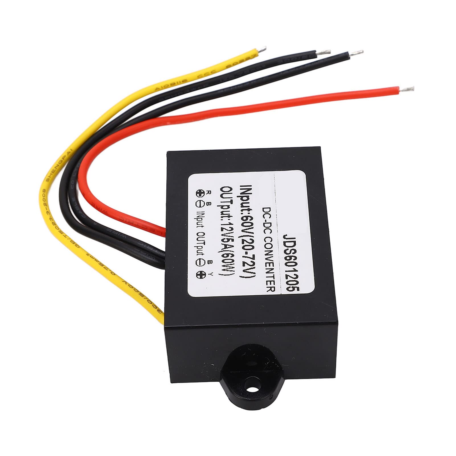 مبدل DC به DC، مبدل DC به DC باک، قابل تنظیم از 60 ولت (20-72 ولت) تا 12 ولت، 5 آمپر، محفظه PP، منبع تغذیه رزین اپوکسی، ترانسفورماتور جریان