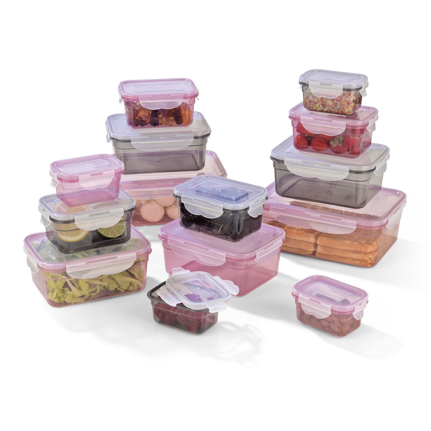 ظروف پلاستیکی نگهداری مواد غذایی گورمت‌ مکس آلمان GOURMETmaxx ظروف درب‌ دار ضد نشت و قابل چیدن روی هم بدون BPA مجموعه ۱۴ تایی