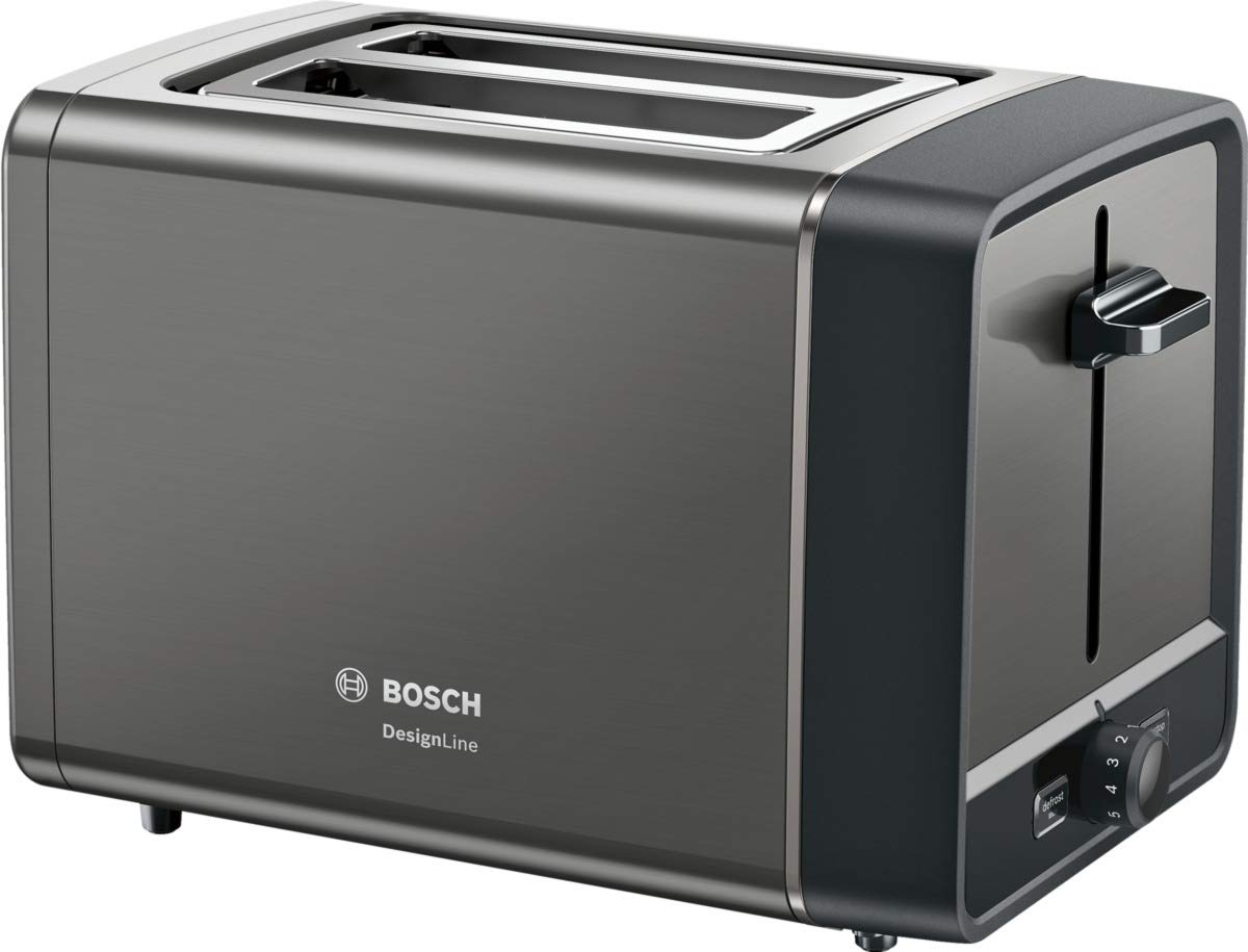 توستر کامپکت بوش آلمان Bosch TAT5P425DE، گرم کن نان یکپارچه، خاموش شدن خودکار، عملکرد یخ زدایی، مناسب برای 2 تکه نان تست، 970 وات