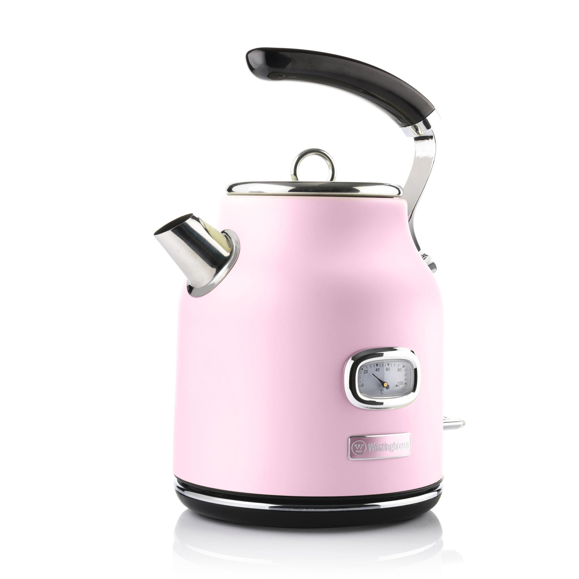 کتری برقی وستینگهاوس آمریکا Westinghouse‎‎ WKWKH148PK برای آب با نشانگر دما و سطح آب، با فیلتر رسوب آهک و محافظ در برابر گرمای بیش از حد، 1.7 لیتر، صورتی