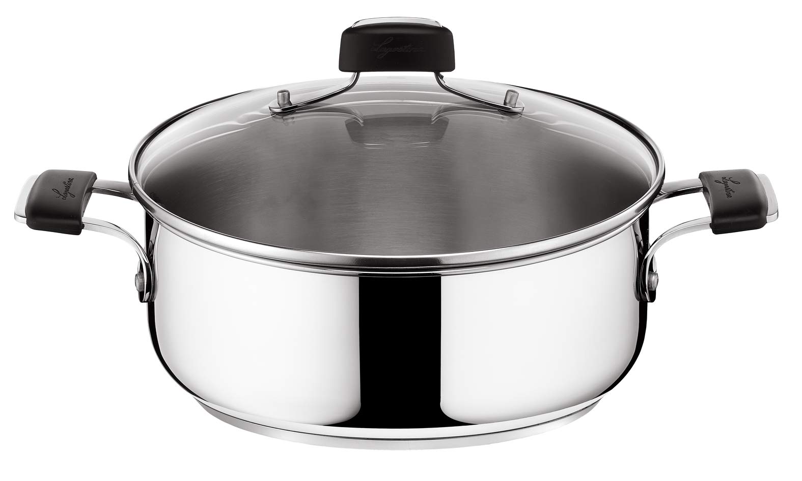 قابلمه  تمپرا لاگوستینا مدل ۱۲۸۹۵۰۳۱۸۲۶ با درب، ۲۶ سانتی‌متر، ۴ لیتر، مناسب برای اجاق القایی