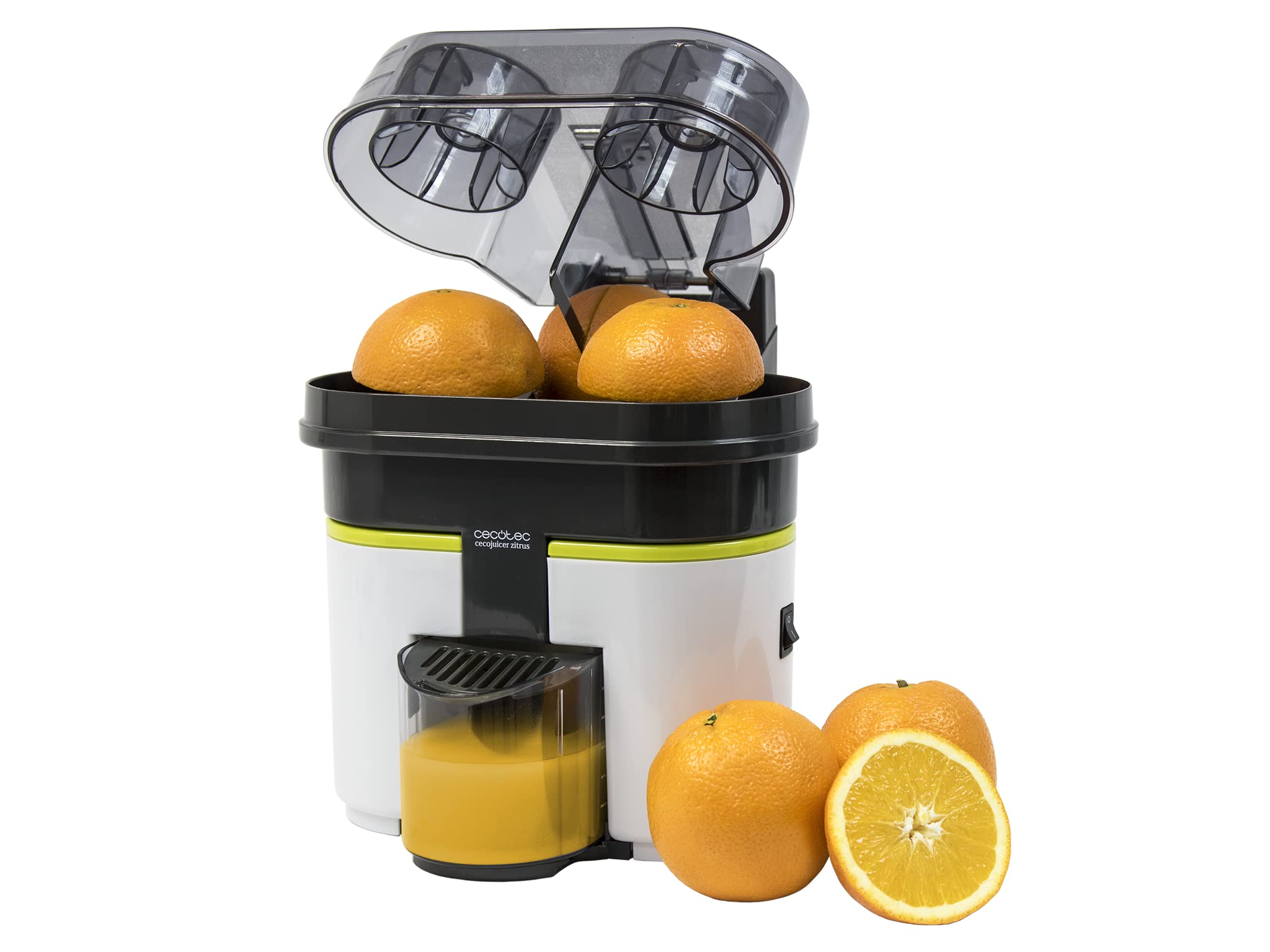 آبمیوه گیری توربو مرکبات Cecotec Cecojuicer. برش و آب گیری، 2 سر، مخزن 500 میلی لیتری، بدون BPA، تمیز کردن آسان، 90 وات (لیمو گیر)