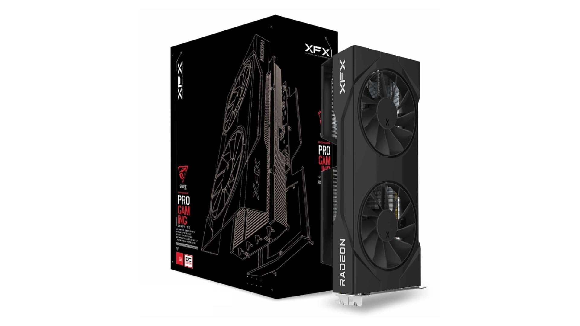 کارت گرافیک XFX Radeon RX9060XT Swift DF OC Gaming با ظرفیت ۱۶ گیگابایت، دو پورت HDMI و یک پورت VGA