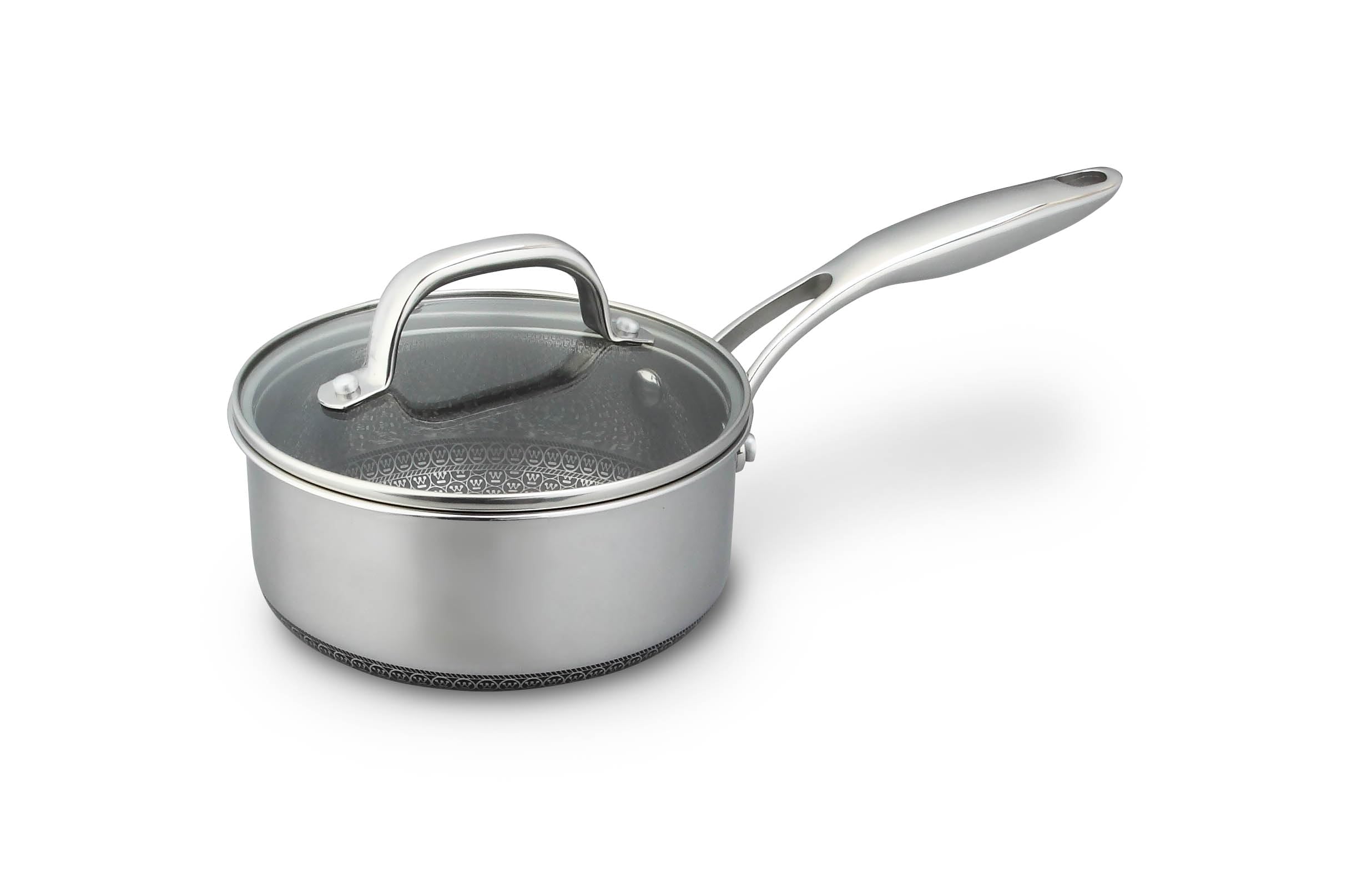 قابلمه سیاه امضای وستینگهاوس با درب 20 سانتی متری 2.6 لیتری، روکش نچسب 3 لایه، آلومینیوم و استیل ضد زنگ، مناسب برای انواع اجاق گاز، توزیع کارآمد حرارت، مناسب برای القایی