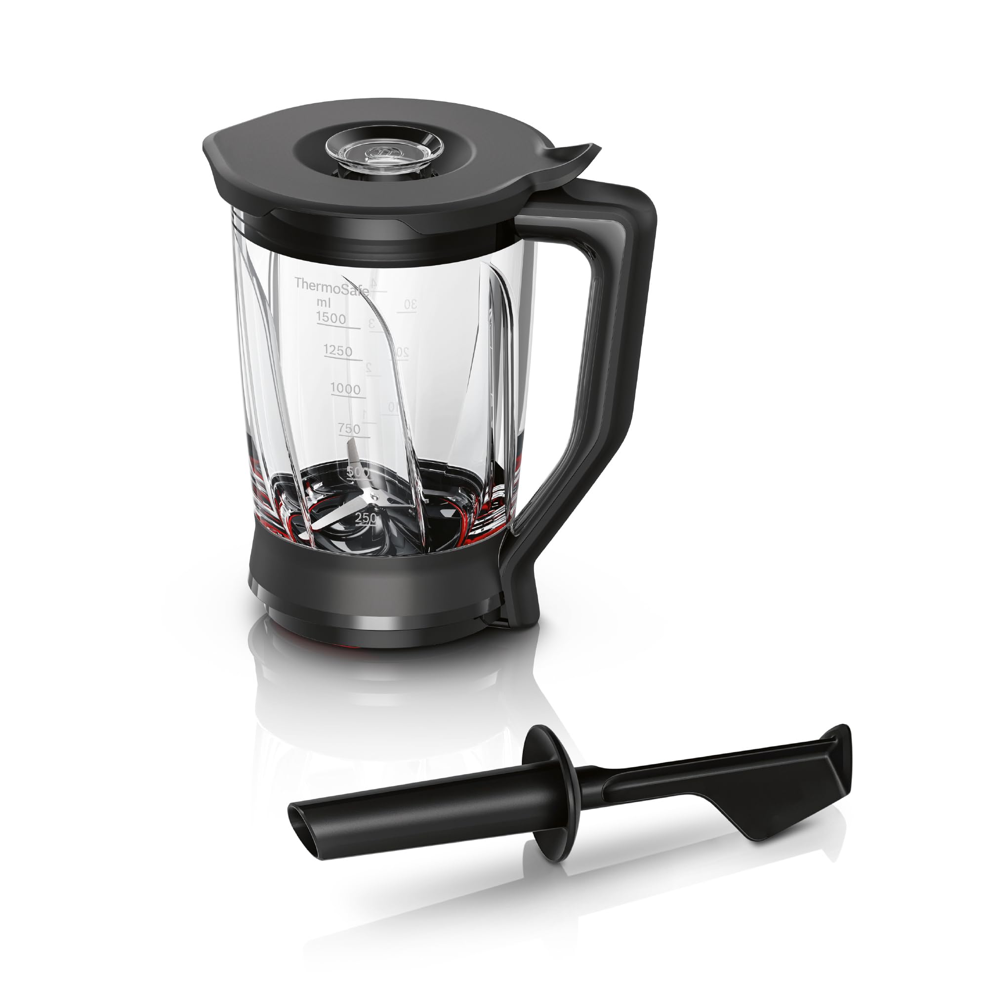 پارچ مخلوط کن بوش آلمان Bosch MUZ9MX2،برای غذاساز سری 8 بوش  ظرفیت 2.3 لیتر، شیشه، مناسب برای یخ خرد شده و اسموتی، مقاوم در برابر گرما و سرما با تیغه