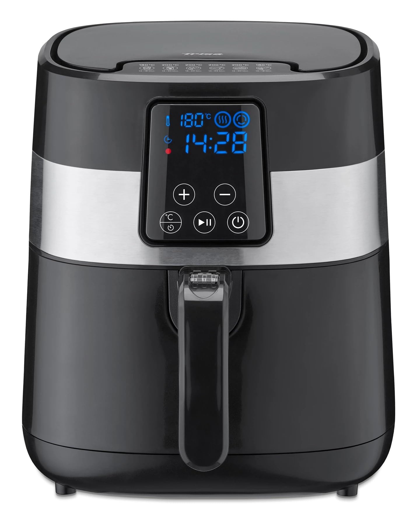 سرخ‌کن هوای گرم ۳ لیتری تریزا سوئیس «Tasty Fry» – فناوری هوای گرم، پخت کم‌چرب، صفحه نمایش LCD لمسی، ۸۰-۲۰۰ درجه سانتیگراد، تایمر ۶۰ دقیقه‌ای، پلوپز چندگانه و سرخ‌کن عمیق در یک دستگاه