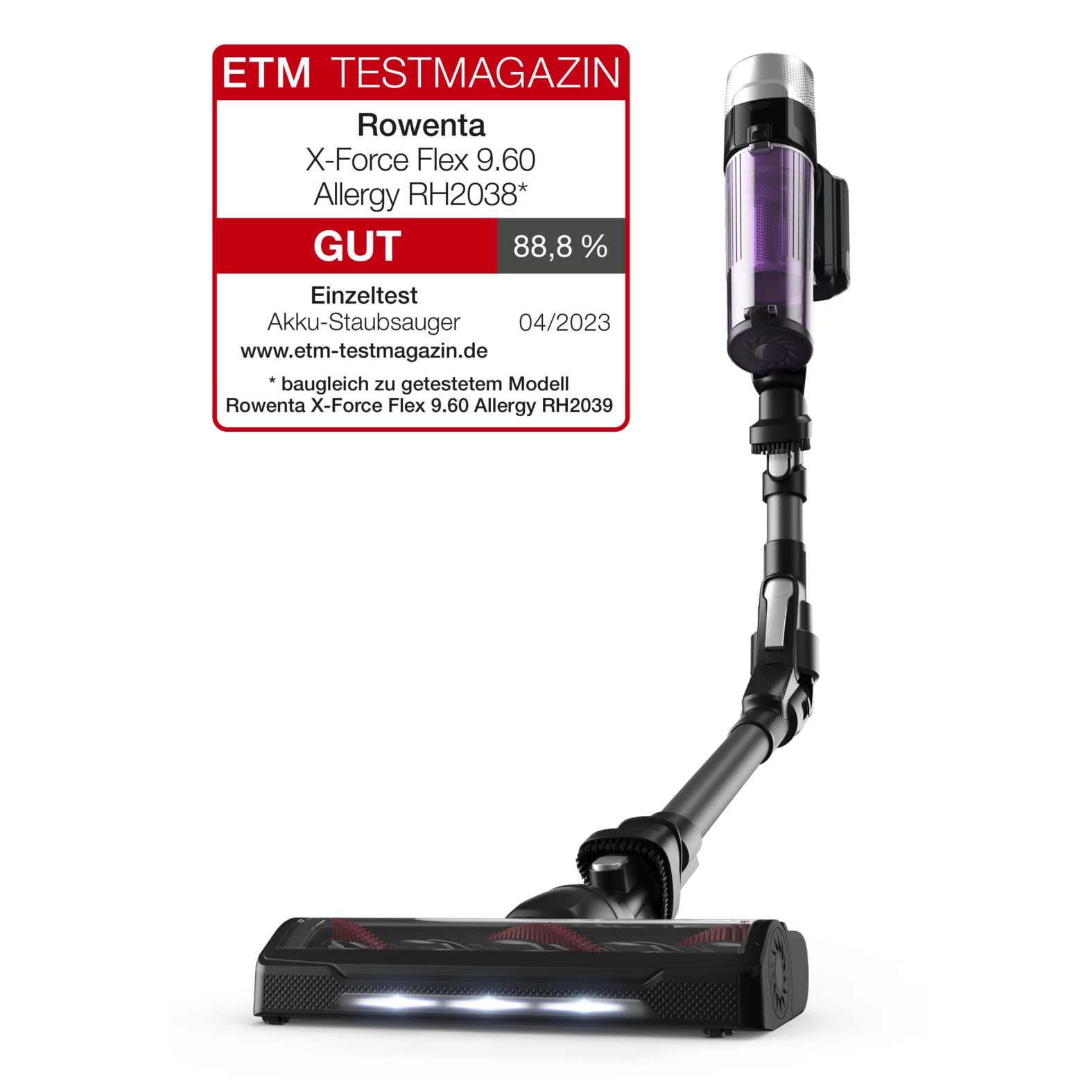 جاروبرقی بی‌سیم Rowenta RH2038 X-Force Flex 9.60 مخصوص آلرژی، بنفش/مشکی، 0.4 لیتر RH2038_purple