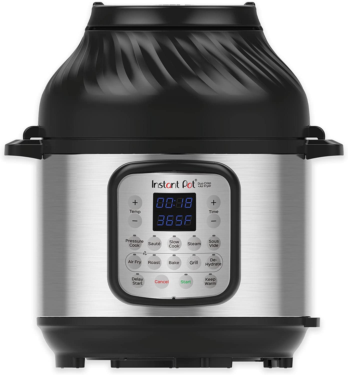 زودپز برقی مولتی کوکر اینستنت کانادا 11 در 1 Instant Pot Duo Crisp + Air Fryer 7.6 لیتری - اجاق گاز فشاری، سرخ کن هوا، اجاق گاز آهسته، بخارپز، آبگیر با گریل، گرم نگه داشتن و پخت، فولاد ضد زنگ