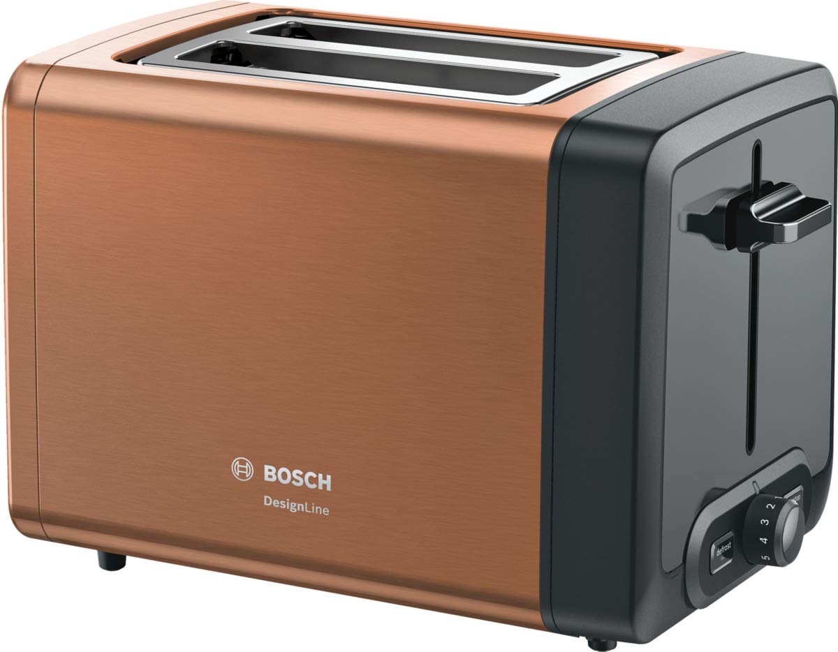 توستر کامپکت بوش آلمان Bosch TAT4P429DE، گرم کن نان یکپارچه، خاموش شدن خودکار، عملکرد یخ زدایی، مناسب برای 2 تکه نان تست، 970 وات