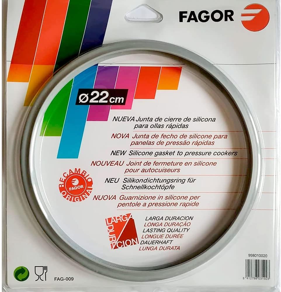 واشر زودپز فاگور اسپانیا مدل M18804554 لاستیکی سازگار با زودپزهای فاگور با قطر داخلی 22 سانتی‌متر | سیلیکونی، قطر 22 سانتی‌متر، خاکستری قطر 22 سانتی‌متر