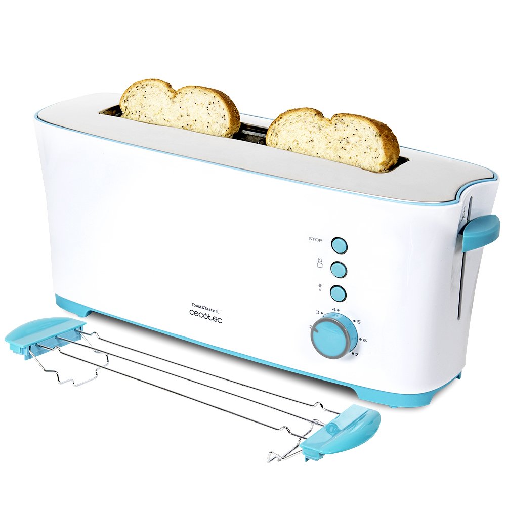 توستر Cecotec Toast&Taste 1L. توستر برای 2 تکه نان تست، شیار XL، 7 سطح، گرم کردن و یخ زدایی، قدرت 1000 وات