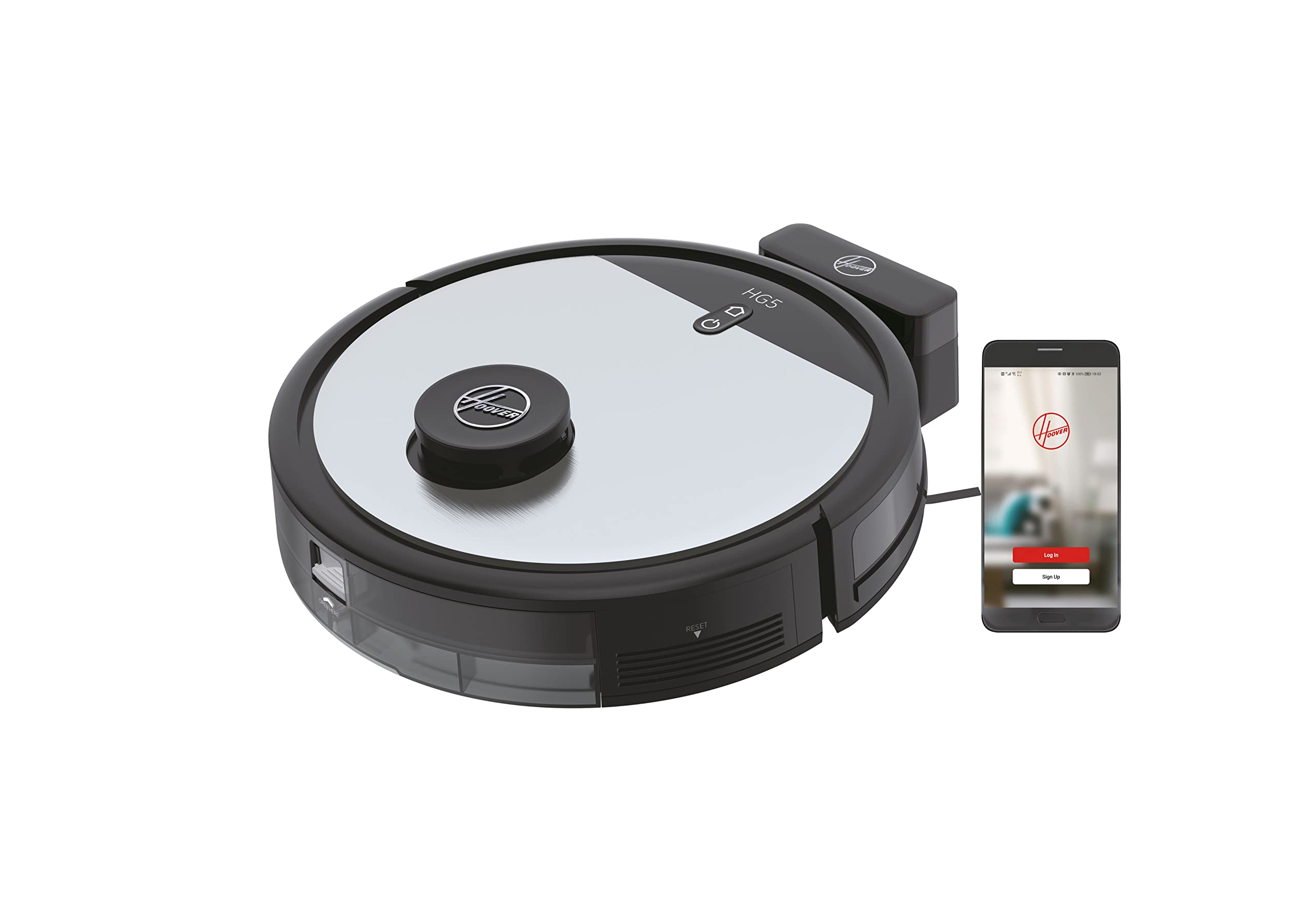 جارو رباتیک هوور آمریکا HG510D، 0.50 لیتر، 14.6 ولت، ناوبری لیزری، زمان اجرا 110 دقیقه، 4 سرعت، برنامه کاربردی HG5، فیلتر HEPA10