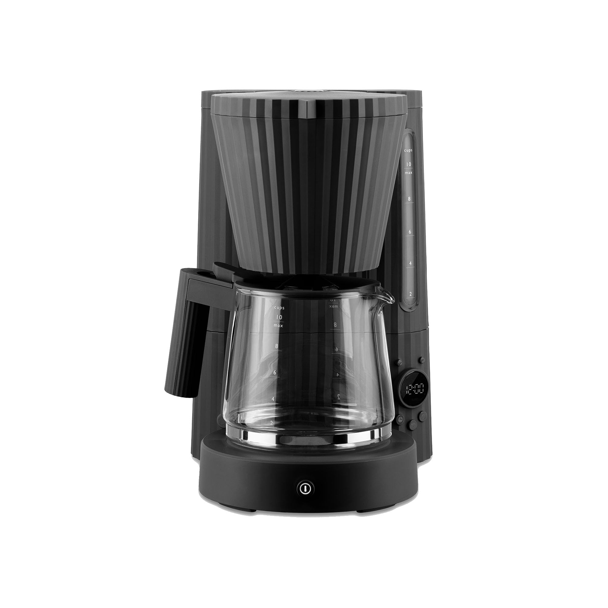 قهوه ساز فیلتردار السی ایتالیا Alessi Plissé MDL14 B با طراحی خاص، قابلیت شروع خودکار، ساخته شده از رزین ترموپلاستیک، 150 میلی‌لیتر، مشکی