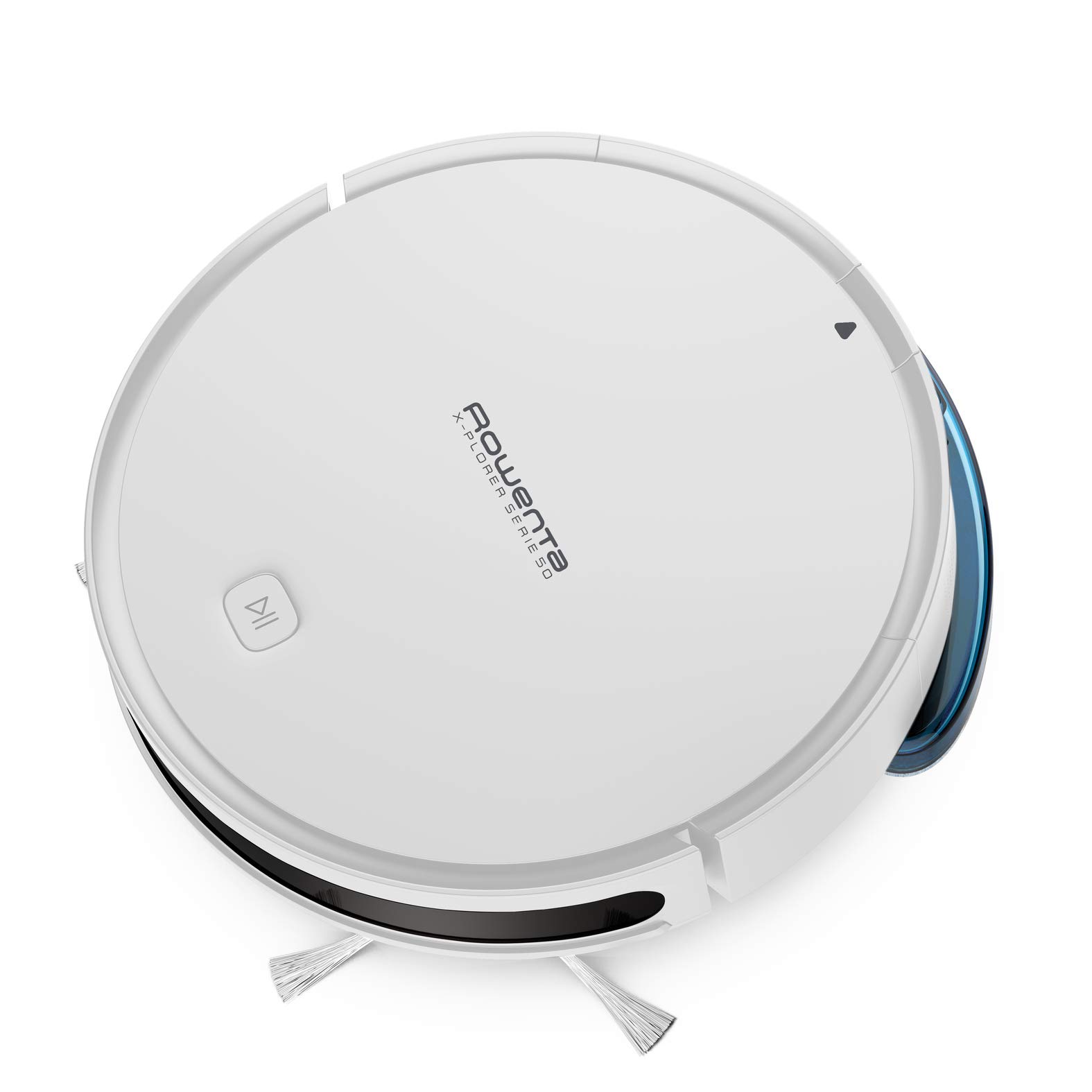 جاروبرقی رباتیک Rowenta RR7387 X-Plorer سری 50 Total Care | فناوری ژیروسکوپ | ناوبری دقیق | قابلیت تی کشیدن | سازگار با گوشی‌های هوشمند و دستیارهای صوتی | اپلیکیشن رایگان Rowenta Robots | سفید. ناوبری روشمند + کنترل صوتی.