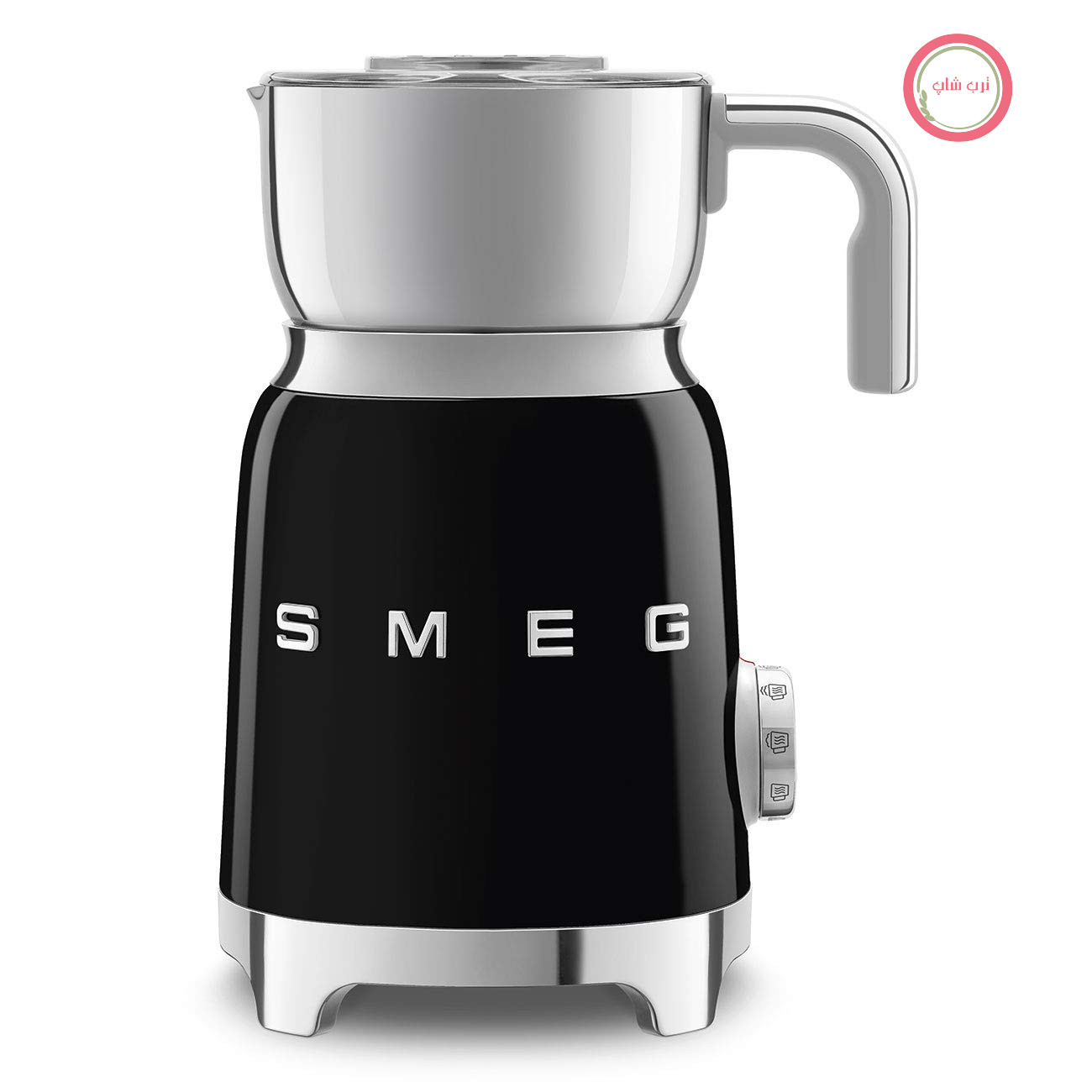 همزن شیر SMEG به سبک قدیمی دهه 1950، با 2 دیسک، 6 برنامه از پیش تعیین شده، کف سازی گرم یا سرد و گرمایش القایی (مشکی)