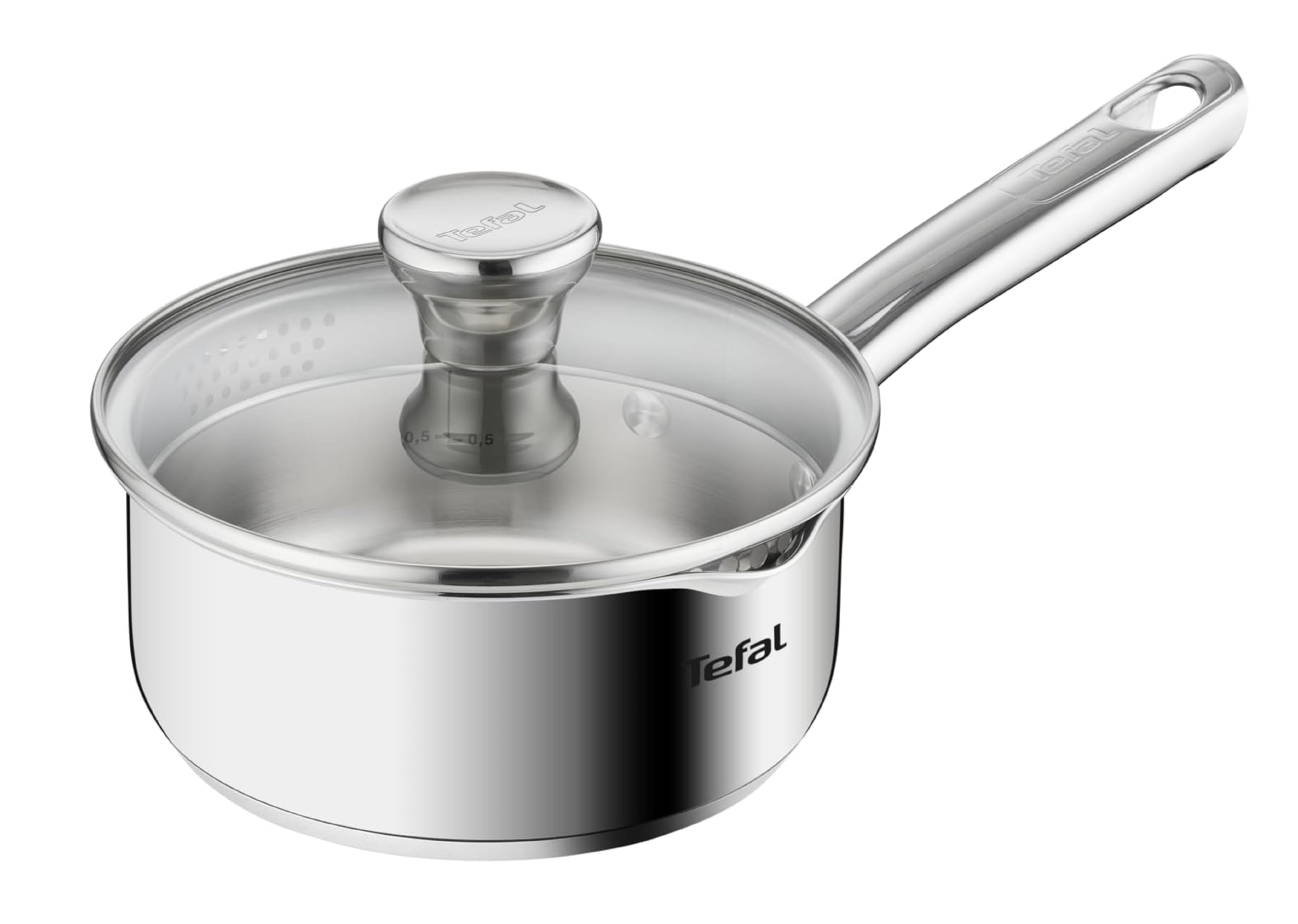 قابلمه تکی شیر جوش تفال فرانسه TEFAL DUETTO 16cm | A70522 | ظروف استیل ضد زنگ | با درب غربال و کمک ریختن