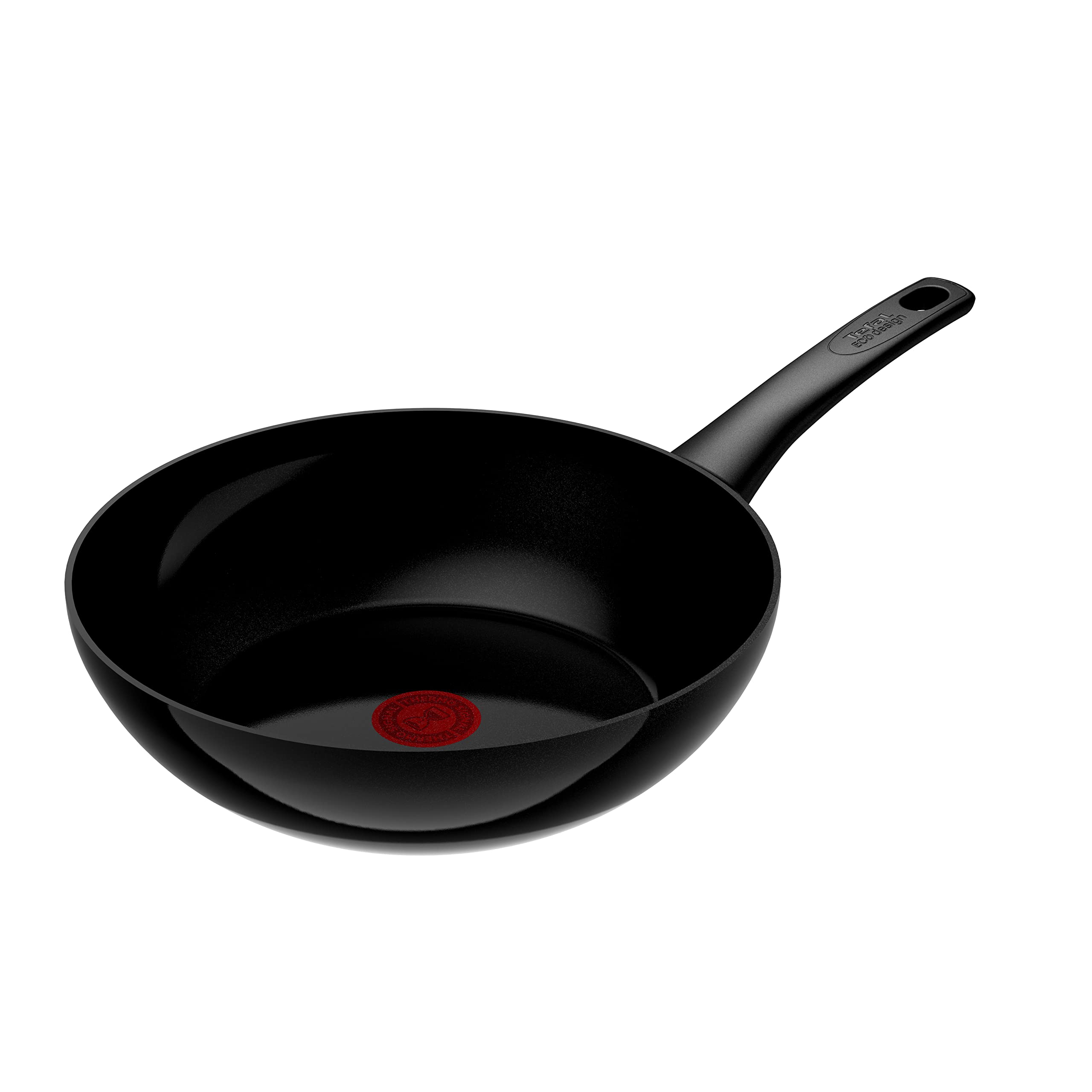 ماهیتابه ووک تفال فرانسه C43519 Renew On Black pan wok 28cm | آب بندی سرامیکی | سازگار با محیط زیست بازیافت | سیگنال حرارتی انواع اجاق القایی | بی ضرر | مشکی
