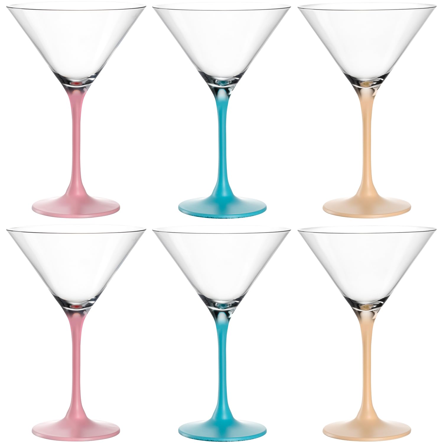 لیوان کوکتل LEONARDO HOME Brera، مجموعه 6 عددی، سرویس لیوان کوکتل قابل شستشو در ماشین ظرفشویی، سرویس لیوان کوکتل با کیفیت بالا و مدرن، لیوان‌های کوکتل شیک و رنگارنگ برای خانه، مهمانی‌ها، 230 میلی‌لیتر، لیوان کوکتل 046982 230 میلی‌لیتر