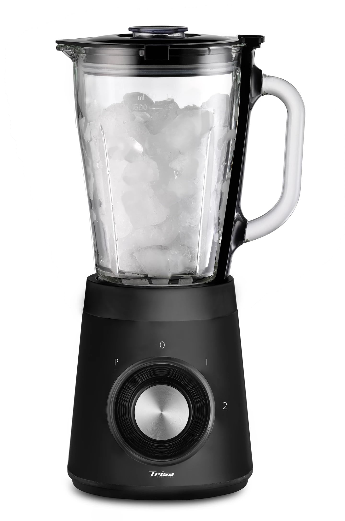 مخلوط کن ایستاده تریزا سوئیس مدل دینرز ادیشن مشکی، ۵۰۰ وات، ظرف شیشه‌ای ۱.۵ لیتری، ۲ حالت سرعت، عملکرد پالس، تیغه استیل ضد زنگ، قابل جدا شدن، برای اسموتی و یخ خرد شده