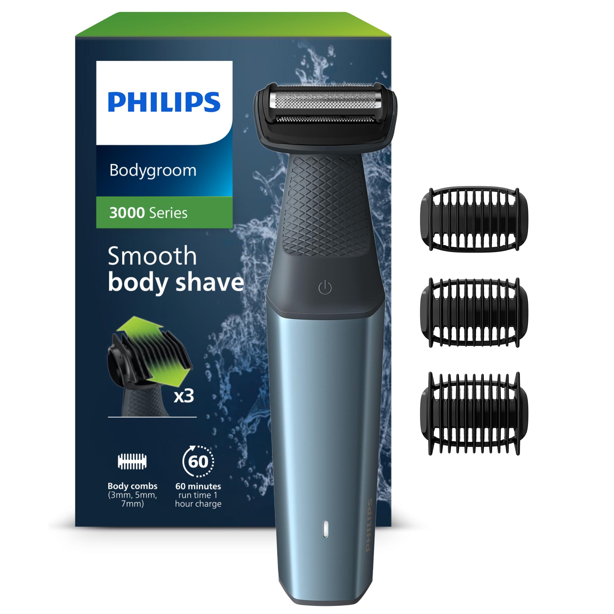 ماشین اصلاح فیلیپس هلند Philips Bodygroom BG3027/03 سری ۳۰۰۰، ضد آب برای نواحی ژنیتال و بدن، اصلاح دقیق و راحت