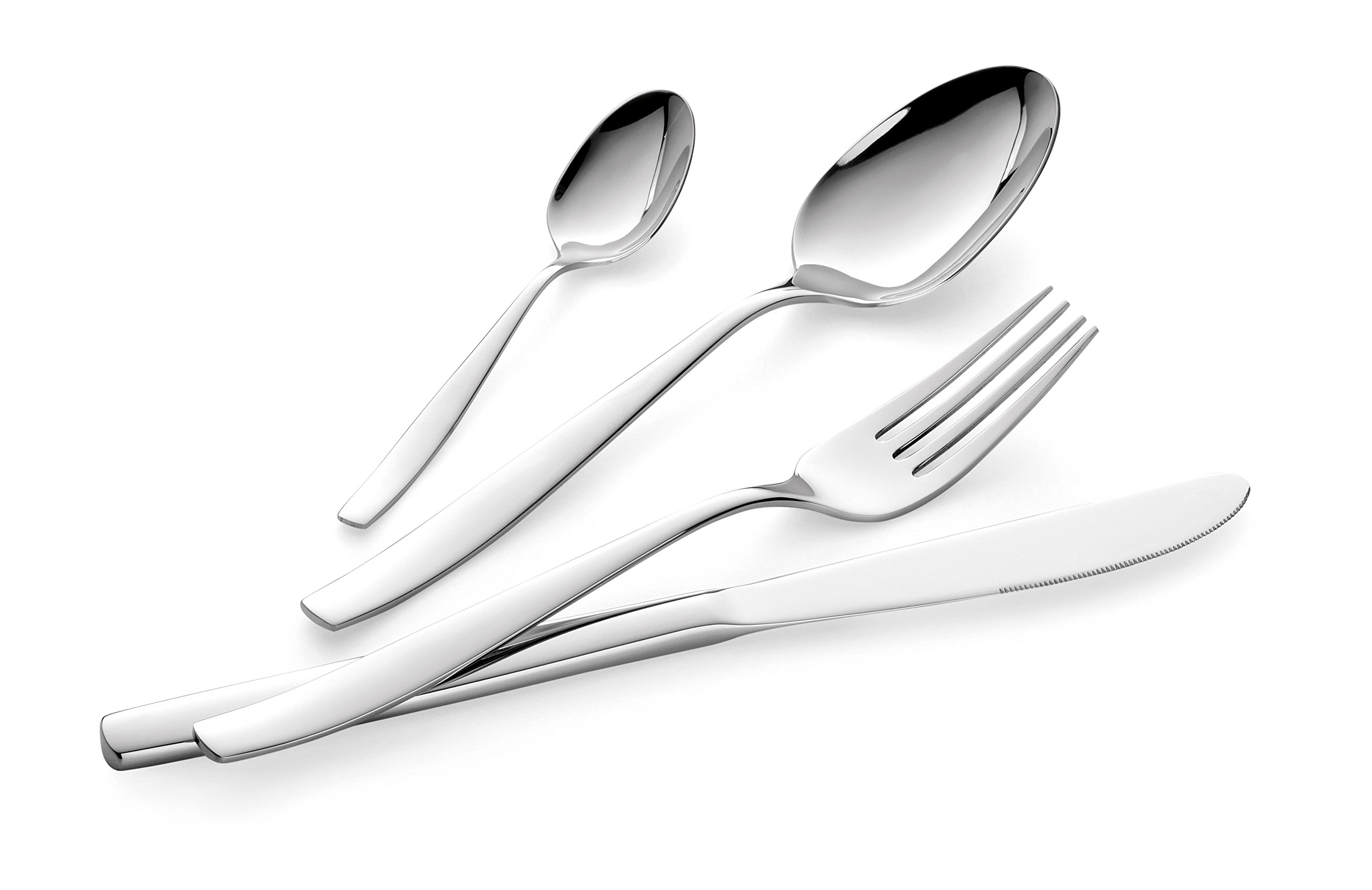 سرویس کارد و چنگال لاگوستینا دالیا برای 6 نفر، استیل ضد زنگ 18/10، نقره ای، 24 پارچه