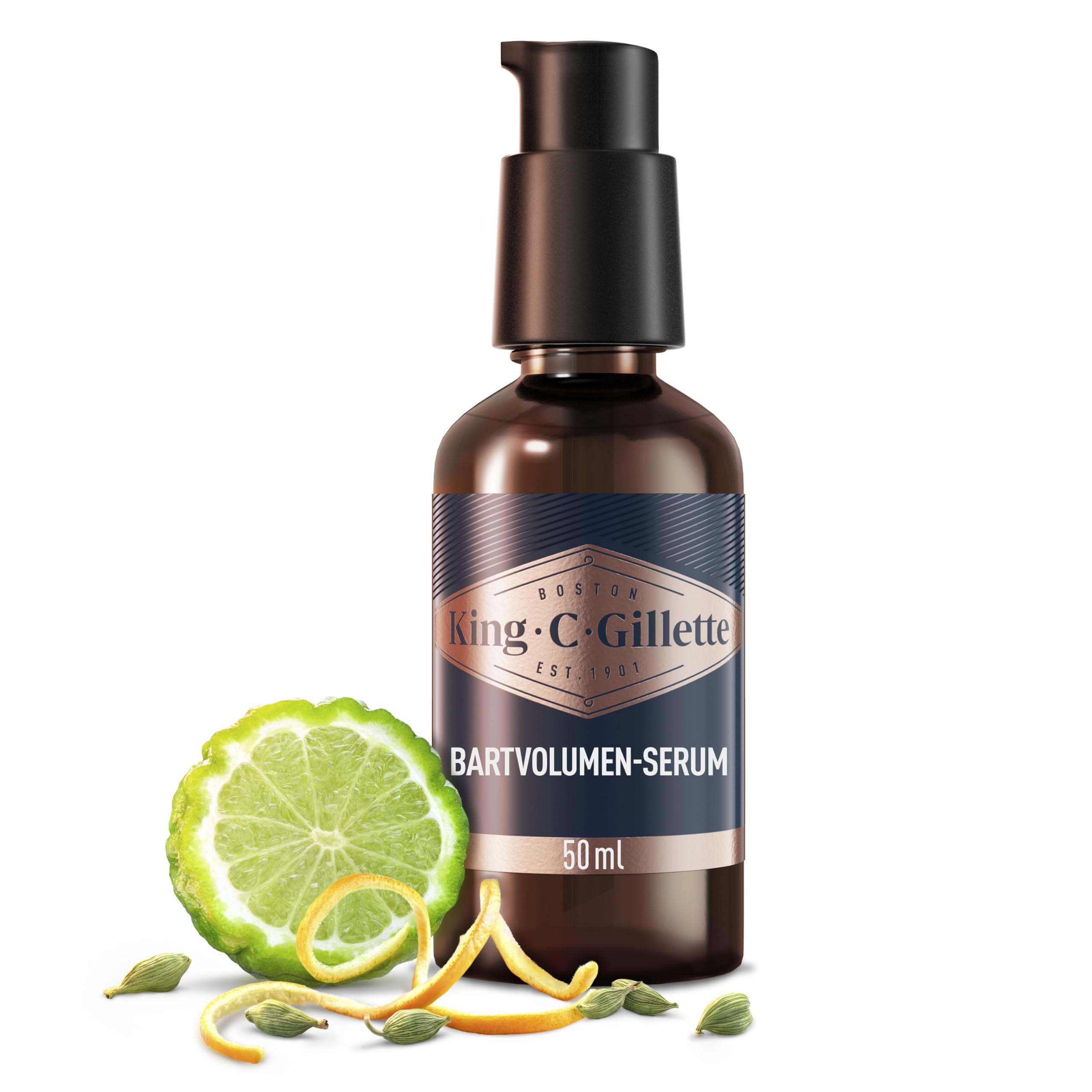 سرم حجم دهنده ریش کینگ سی. ژیلت مخصوص آقایان، ریشی پرپشت‌تر و ضخیم‌تر در ۱۴ روز، با رایحه مخصوص کینگ سی. ژیلت، ۵۰ میلی‌لیتر سرم حجم دهنده ریش