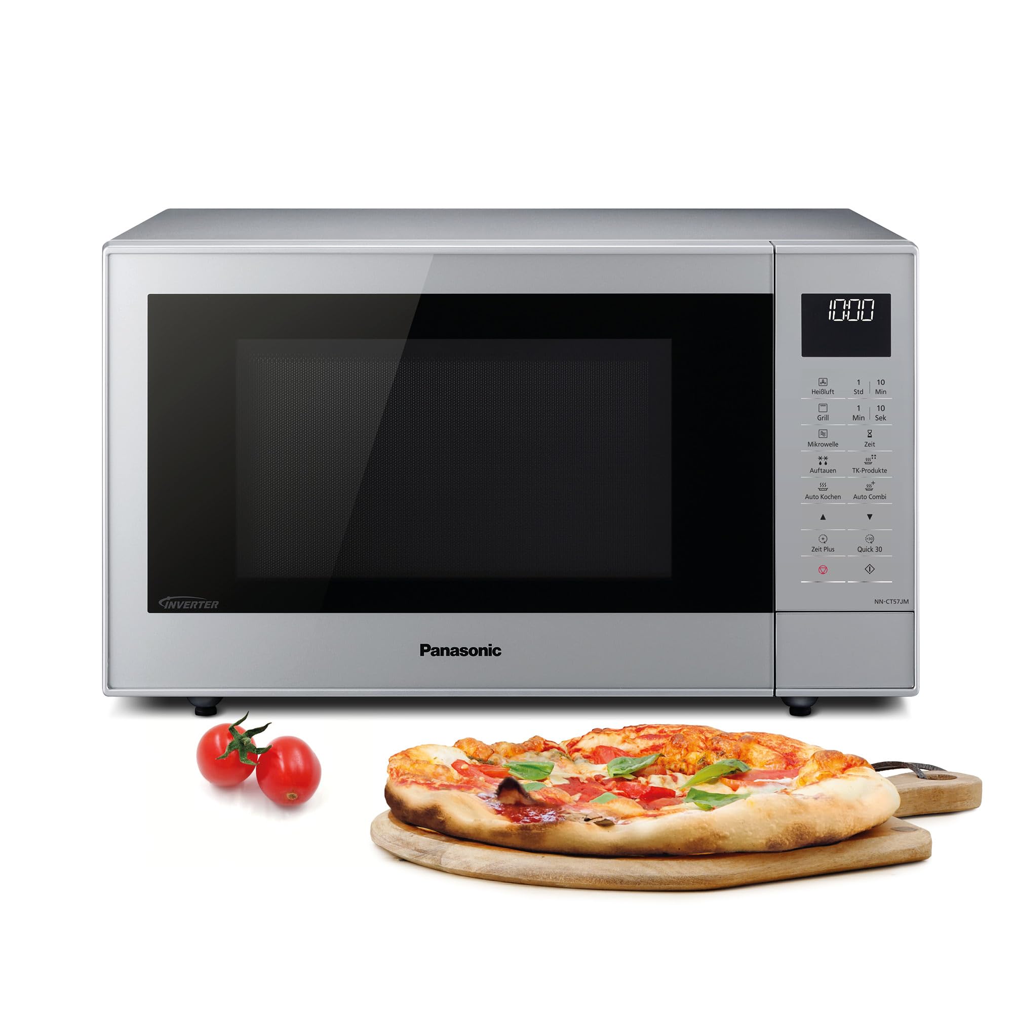 مایکروویو پاناسونیک NN-CT57JMGPG (1000 وات، با گریل و کانوکشن، مایکروویو اینورتر، 27 لیتر، عمق کم) نقره‌ای نقره‌ای تکی
